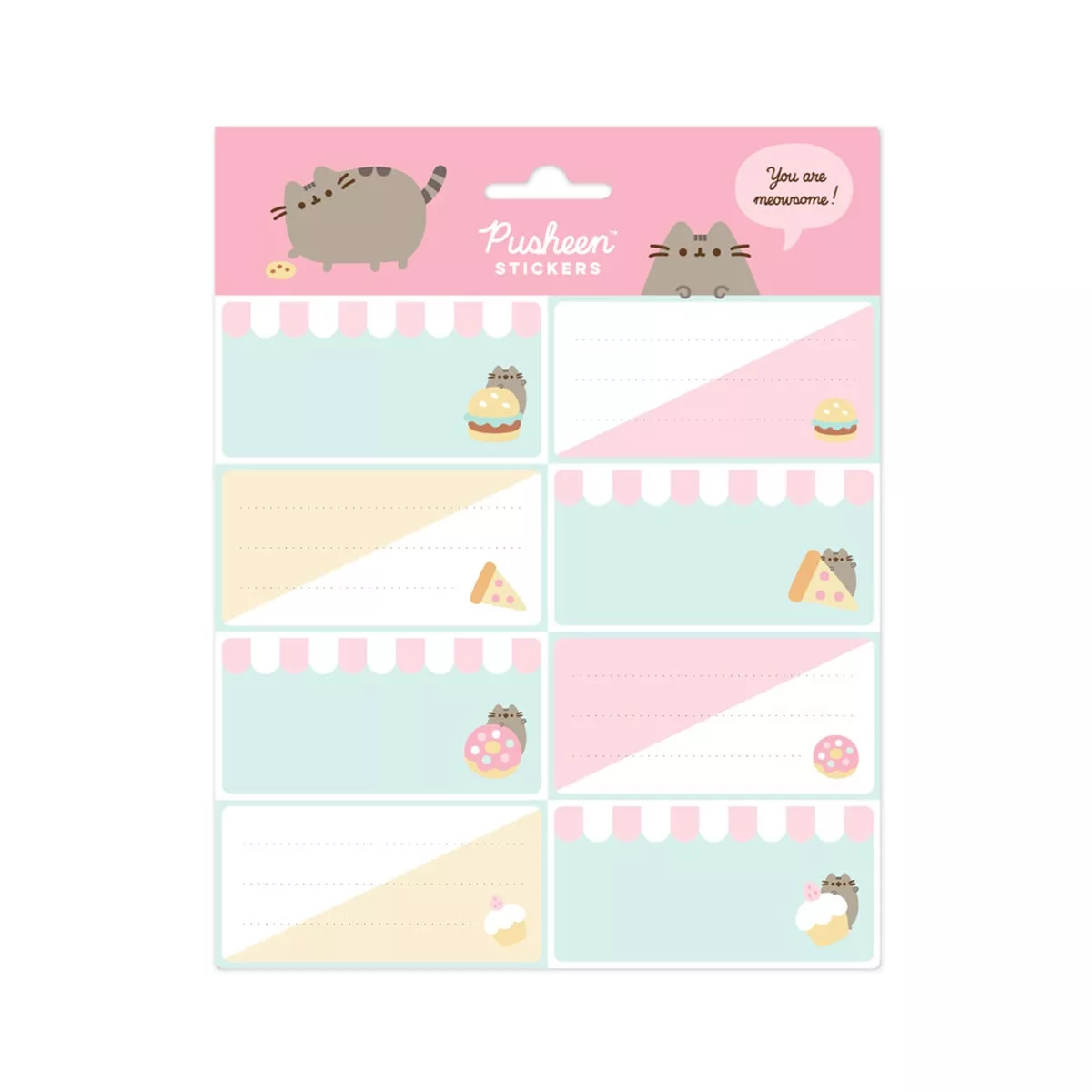 Grupo Erik Editores, S.l. - Pack 16 Etiquetas Adhesivas De 8X4 Cm Pusheen Foodie Collection Grupo Erik Editores Rosa En Oferta Grupo Erik Editores