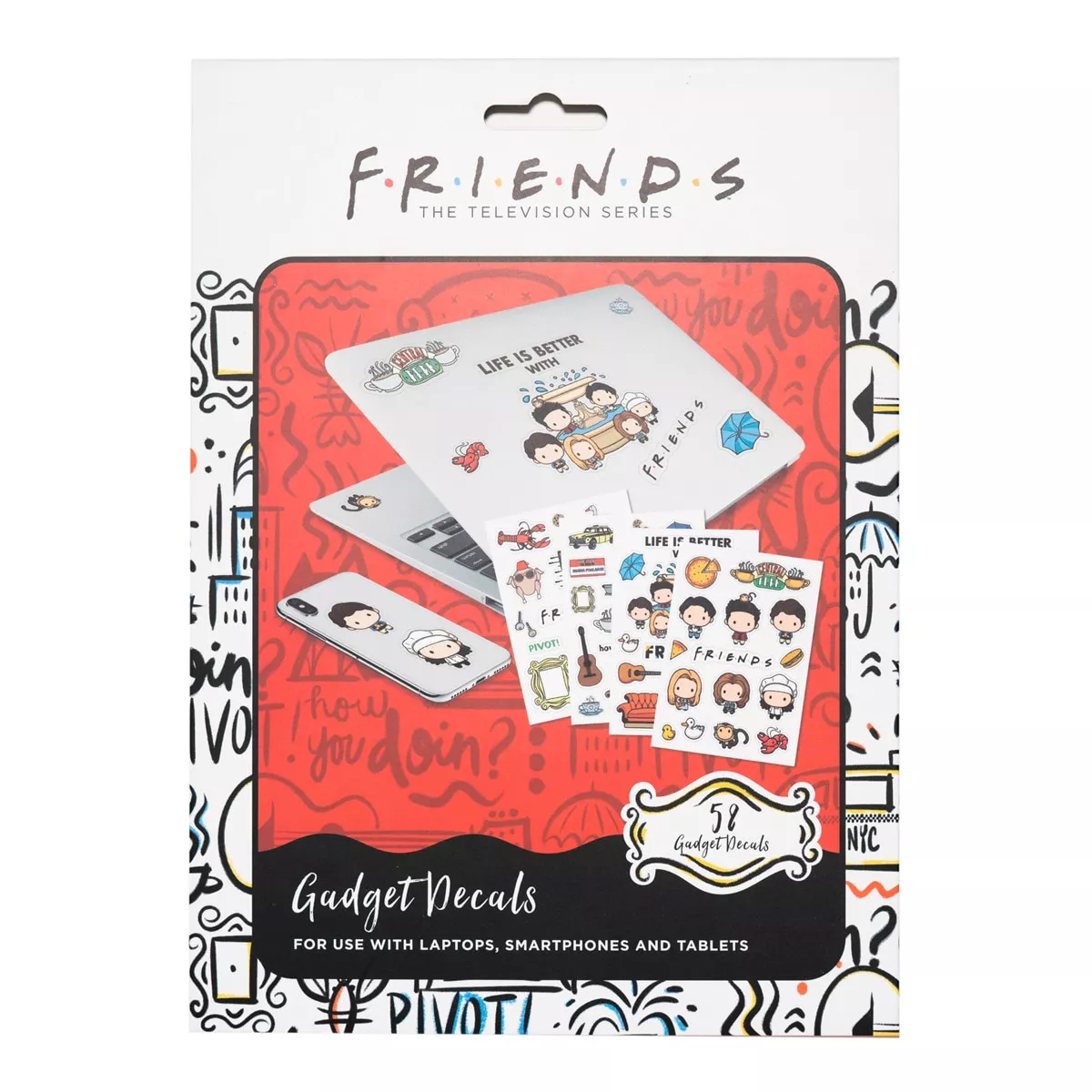 Grupo Erik Editores, S.l. - Pegatinas Reutilizables Friends 17,3X0,1X23,5 Grupo Erik Editores Rojo En Oferta Grupo Erik Editores