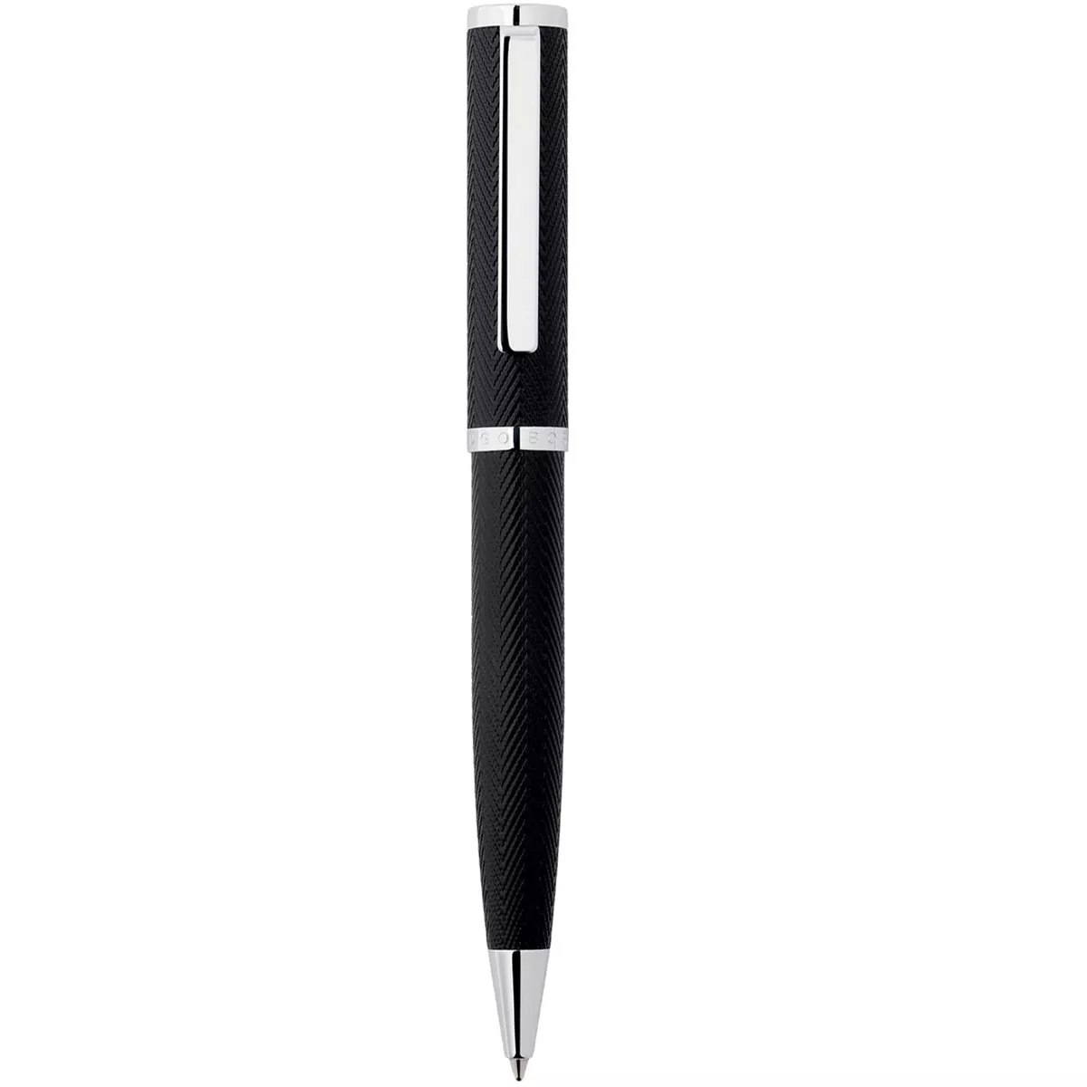 Hugo Boss - Bolígrafo Formation Herringbone Negro Y Cromo En Oferta Hugo Boss - Bolígrafo Formation Herringbone Negro Y Cromo Barato