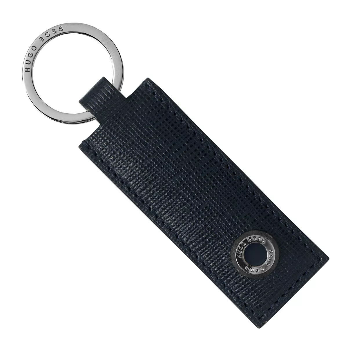 Hugo Boss - Llavero Tradition Piel Azul/Cromo En Oferta Hugo Boss - Llavero Tradition Piel Azul/Cromo Barato