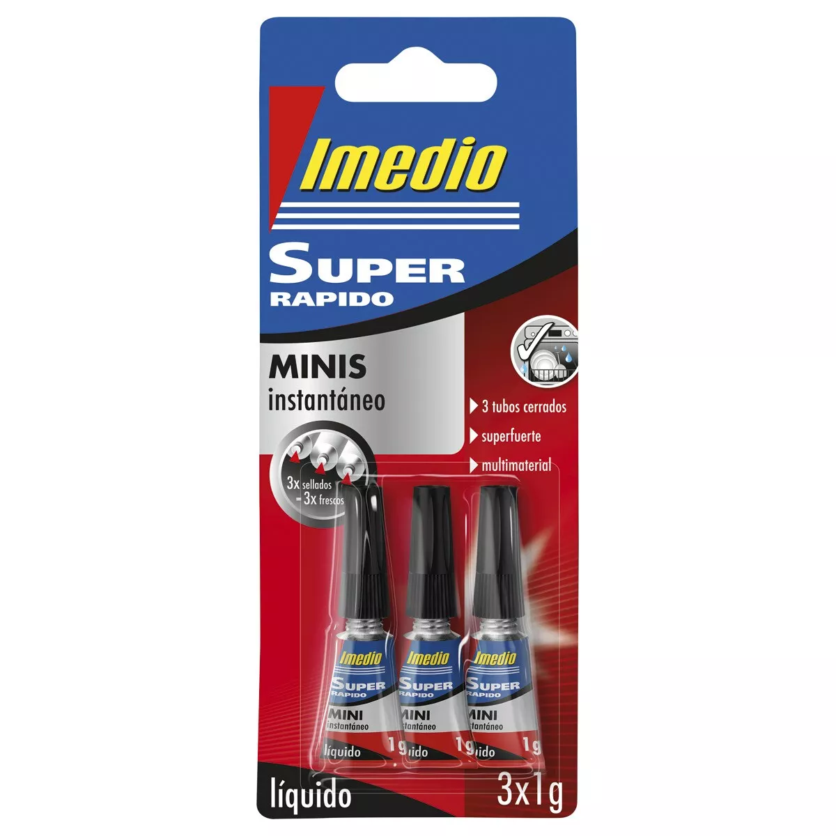 Imedio - Blister Super Rápido Adhesivo Instantáneo Líquido Minis 3x1 Gr barato
