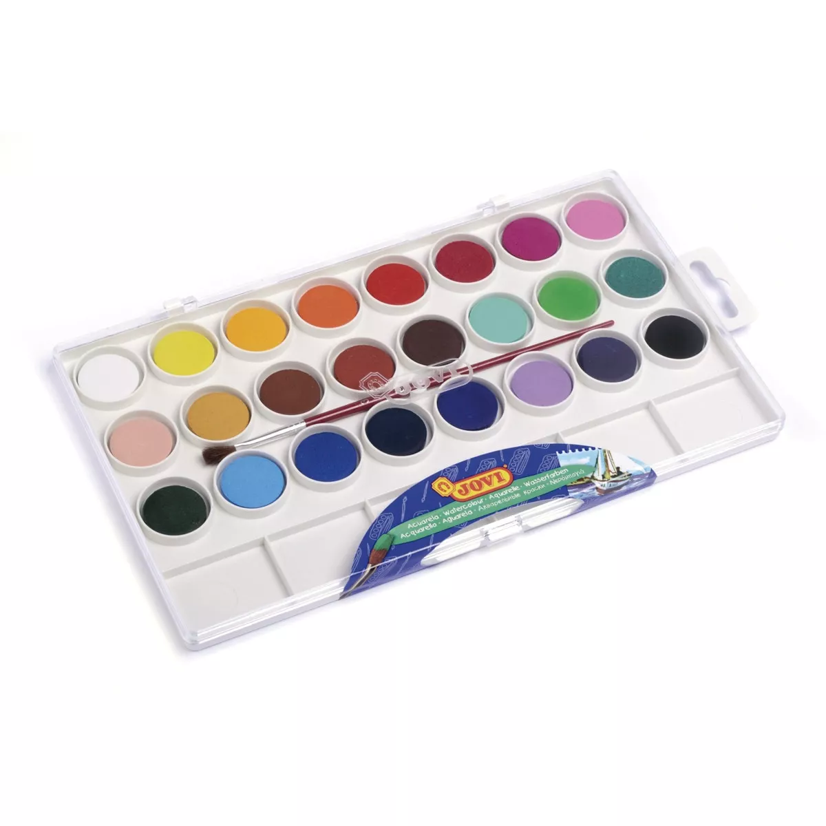 Jovi - ACUARELAS Estuche 24 Pastillas 22 Mm Colores Surtidos + Pincel barato