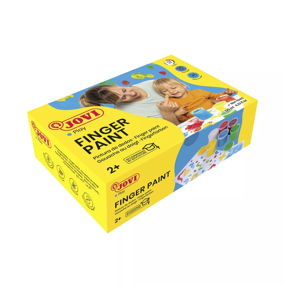 Jovi - Pintura Dedos Estuche 6 Botes 125 Ml Colores Surtidos En Oferta Jovi - Pintura Dedos Estuche 6 Botes 125 Ml Colores Surtidos Barato