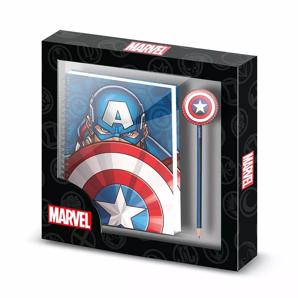 Karactermania - Cuaderno + Lápiz Fan Capitán América Patriot Multicolor En Oferta Karactermania - Cuaderno + Lápiz Fan Capitán América Patriot Multicolor Barato