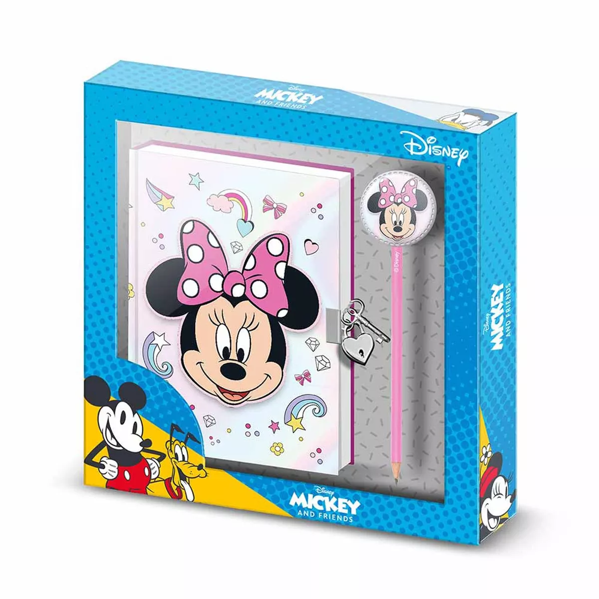 Karactermania - Diario Con Llave + Lápiz Fan Minnie Mouse Laugh Rosa barato