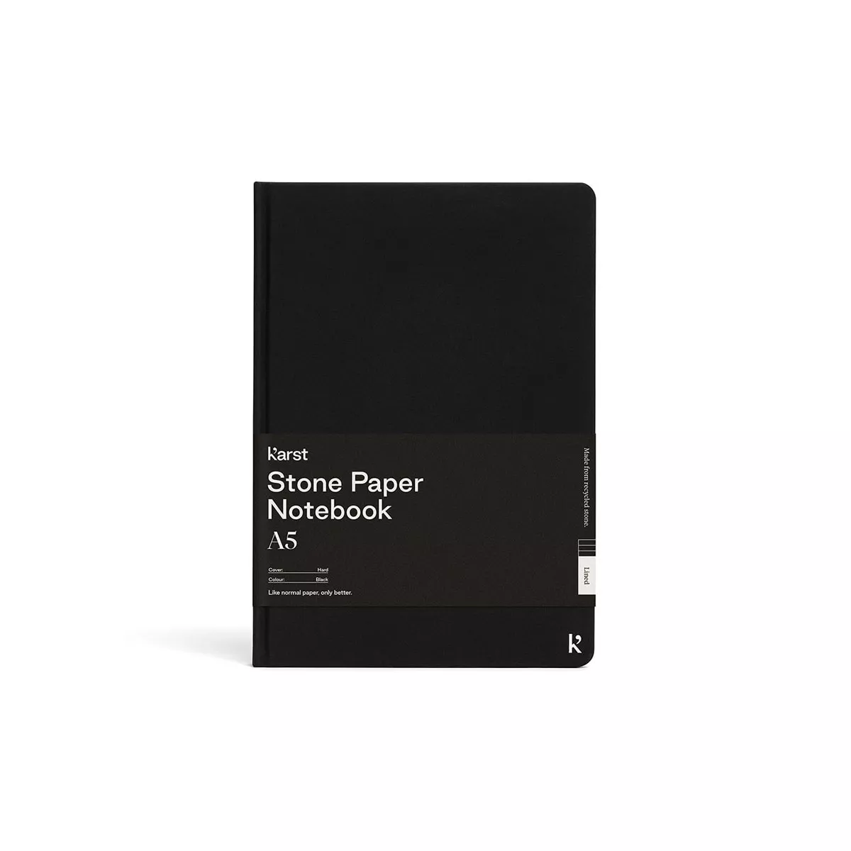 Karst - Cuaderno A5 Papel De Piedra Lineado Tapa Dura Negra barato
