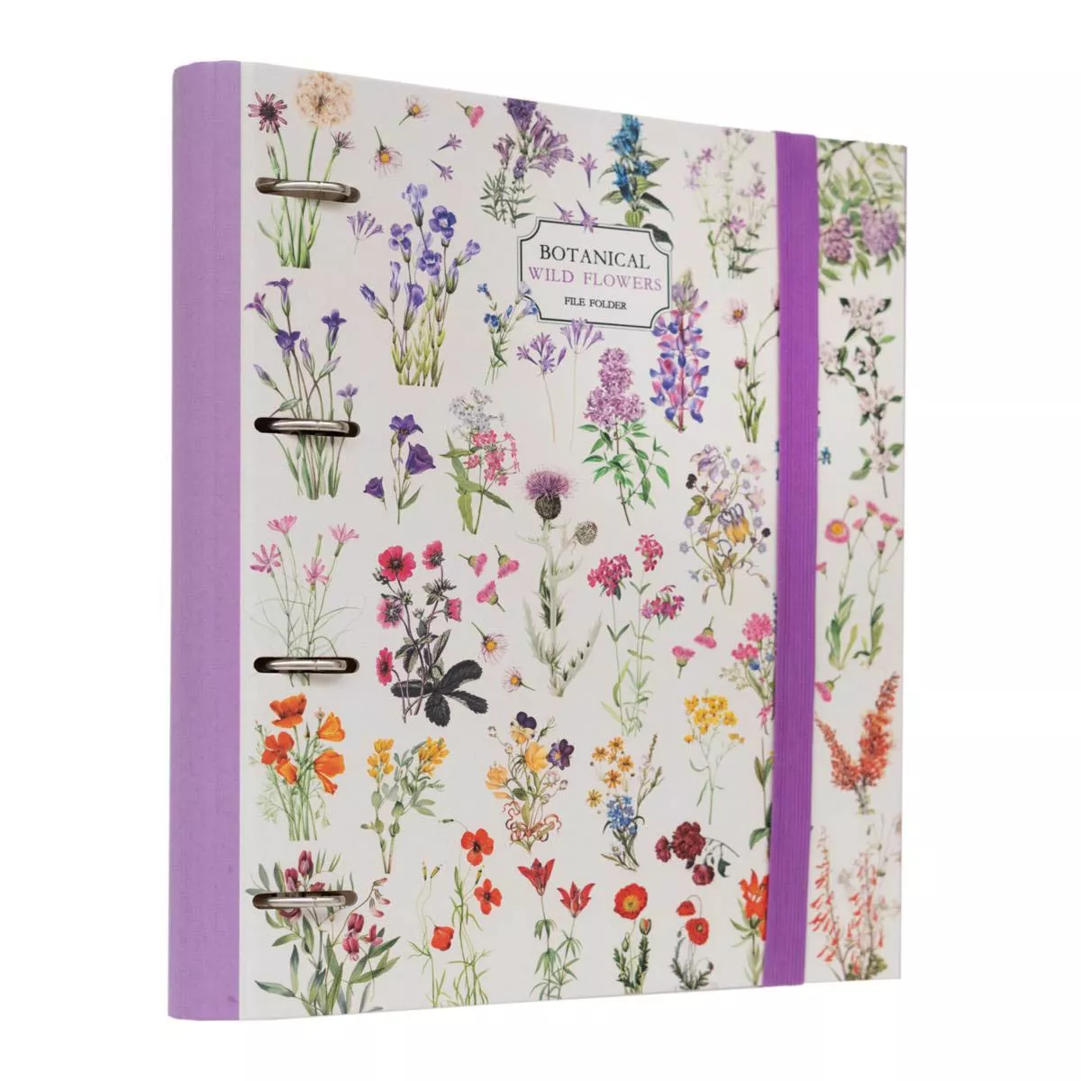 Kokonote - Carpeta 4 Anillas Botanical Wild Flowers Blanco barato