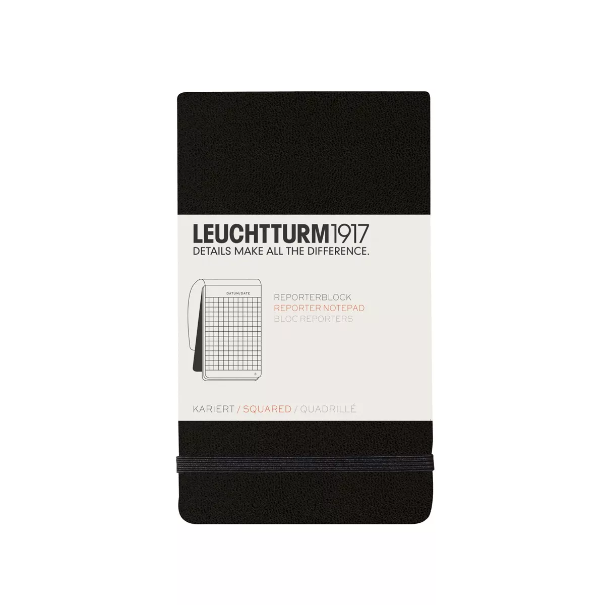 LEUCHTTURM1917 - Bloc De Reportero A6 Tapa Dura Cuadrícula 5x5mm Negro barato
