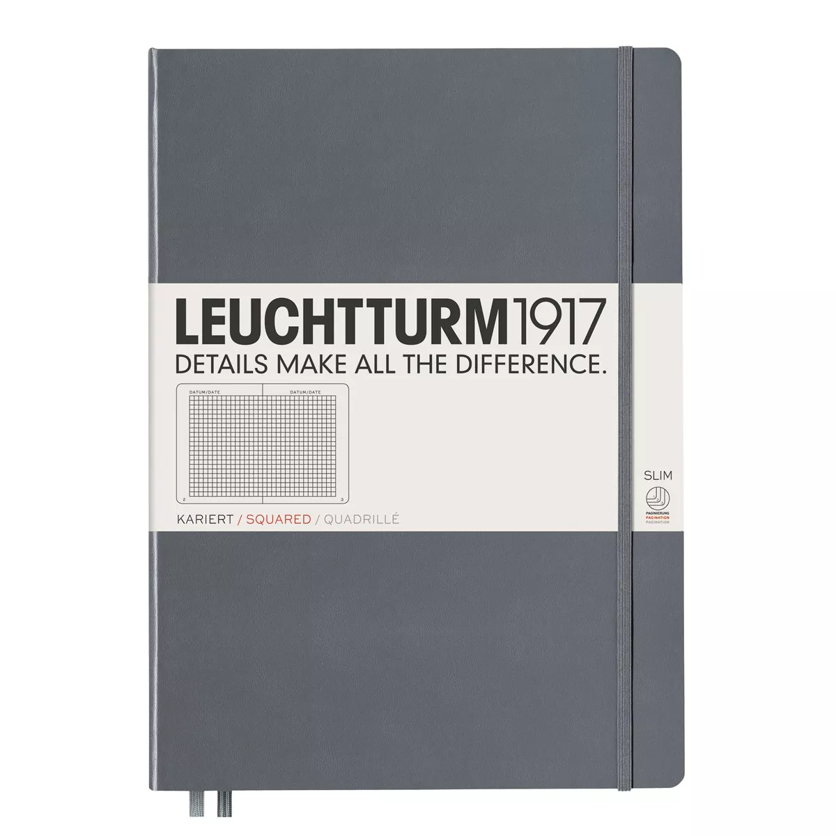 Leuchtturm1917 - Cuaderno De Notas A4 Slim Tapa Dura Cuadrícula 5X5Mm Antracita En Oferta Leuchtturm1917 - Cuaderno De Notas A4 Slim Tapa Dura Cuadrícula 5X5Mm Antracita Barato