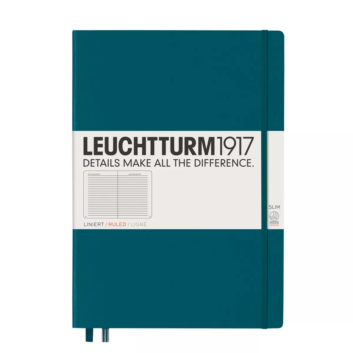 Leuchtturm1917 - Cuaderno De Notas A4 Slim Tapa Dura Rayado Horizontal Leruchtturm1917 Verde Pacífico En Oferta Leuchtturm1917 - Cuaderno De Notas A4 Slim Tapa Dura Rayado Horizontal Leruchtturm1917 Verde Pacífico Barato