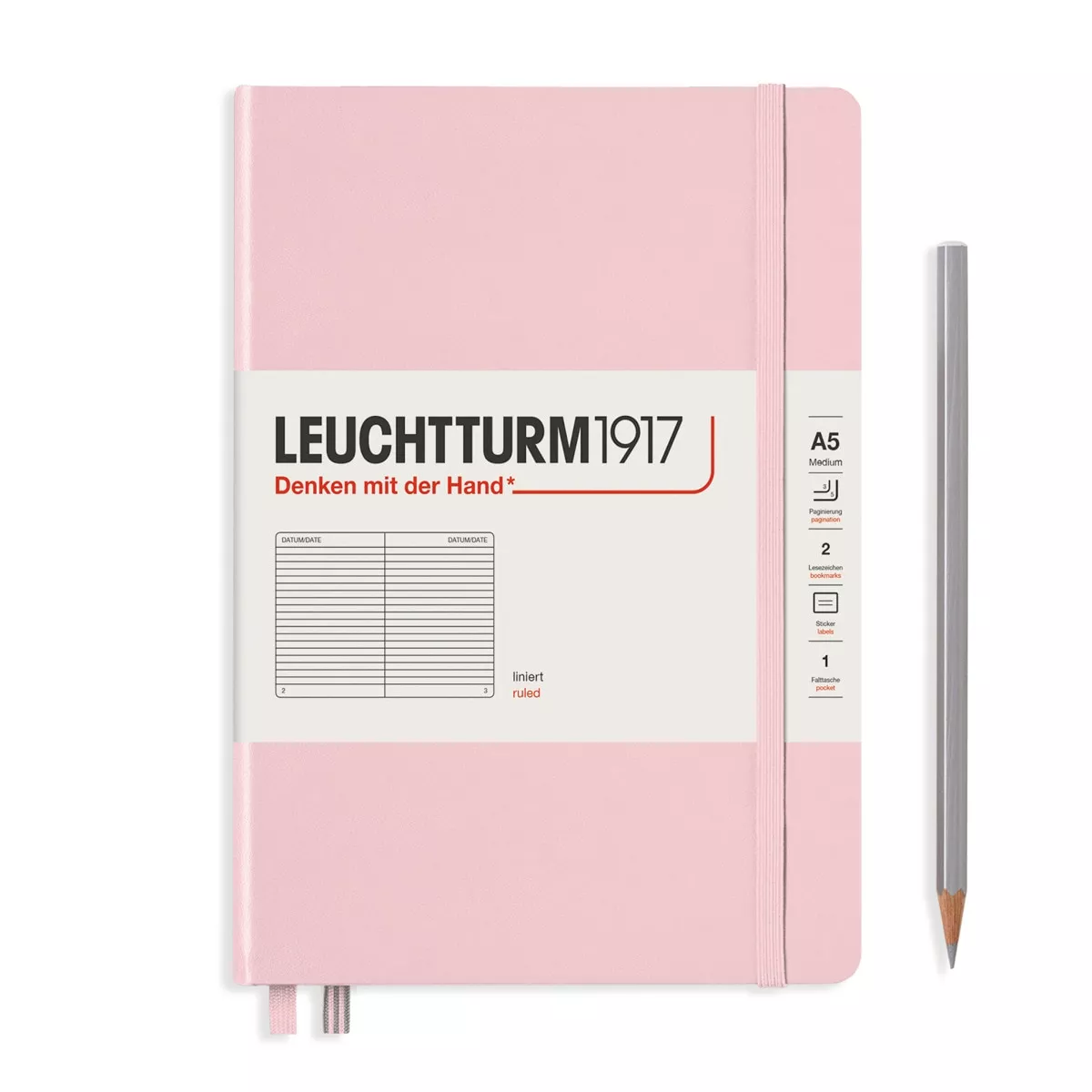 LEUCHTTURM1917 - Cuaderno De Notas A5 De Tapa Dura Líneas Rosa Powder barato