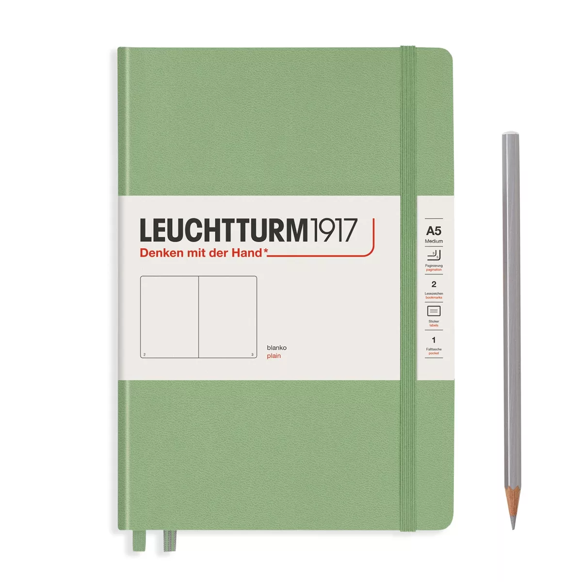 Leuchtturm1917 - Cuaderno De Notas A5 De Tapa Dura Lisa Verde Sage En Oferta Leuchtturm1917 - Cuaderno De Notas A5 De Tapa Dura Lisa Verde Sage Barato
