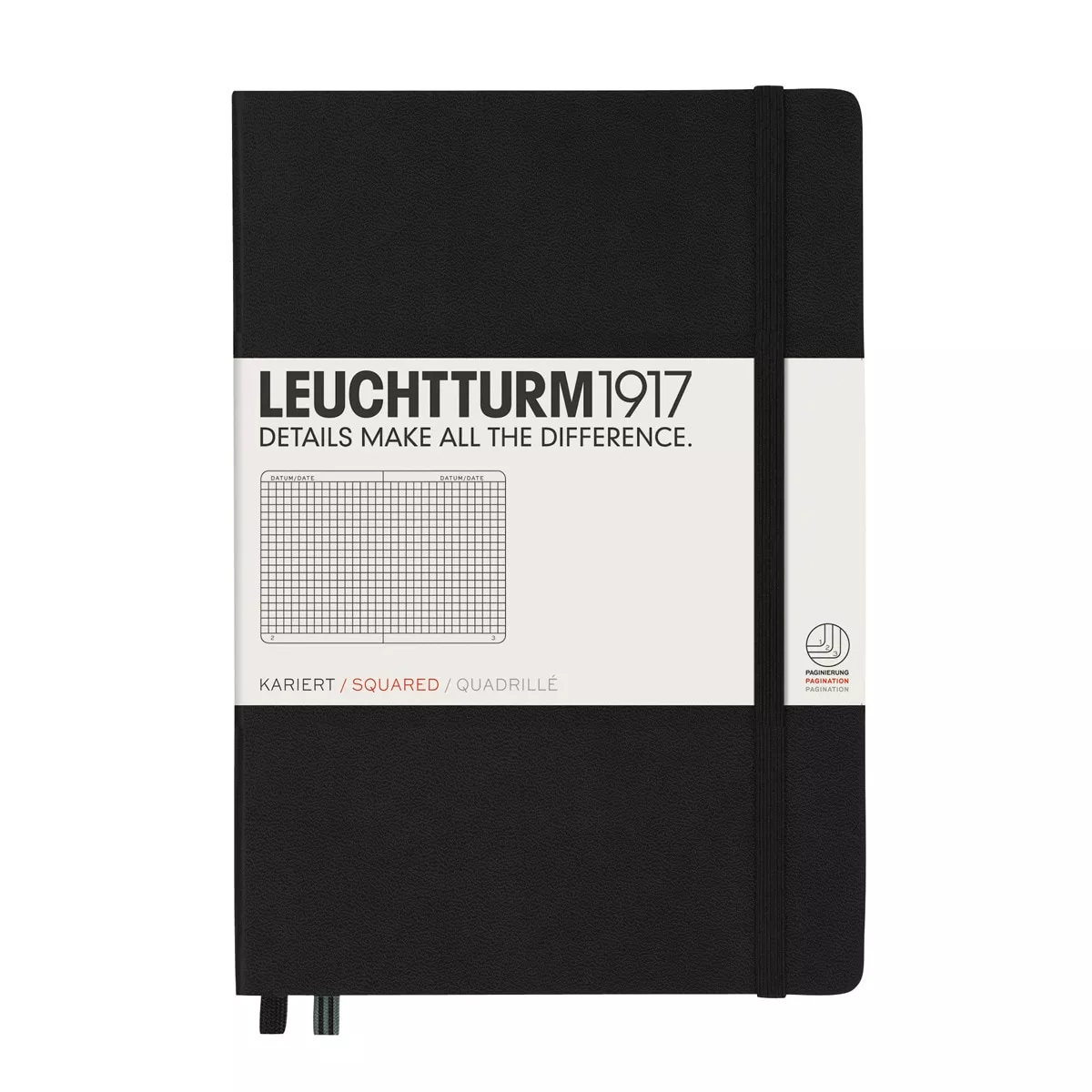 LEUCHTTURM1917 - Cuaderno De Notas A5 Tapa Dura Cuadrícula 5X5 Mm Negro barato