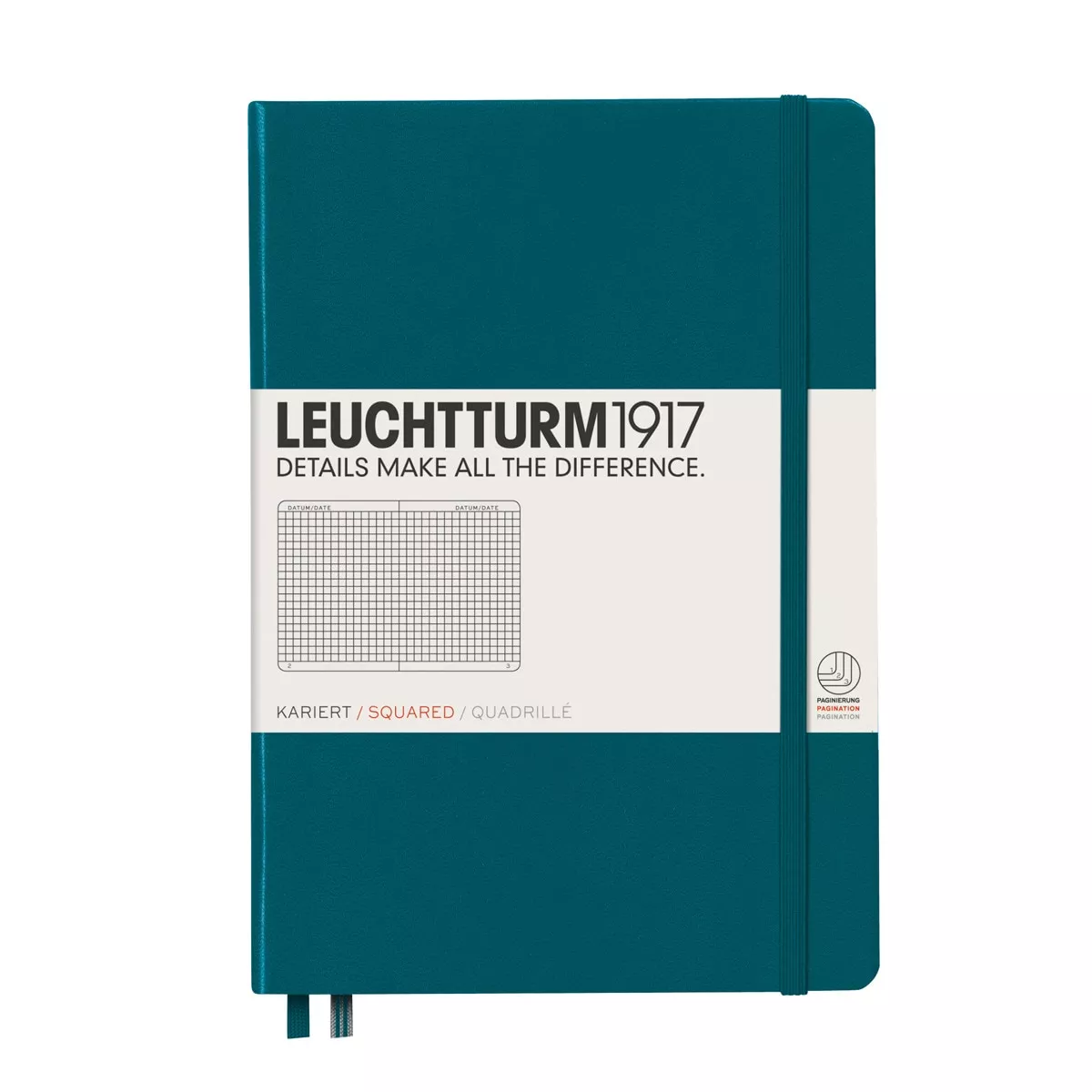 LEUCHTTURM1917 - Cuaderno De Notas A5 Tapa Dura Cuadrícula 5x5 Mm Pacific Green barato