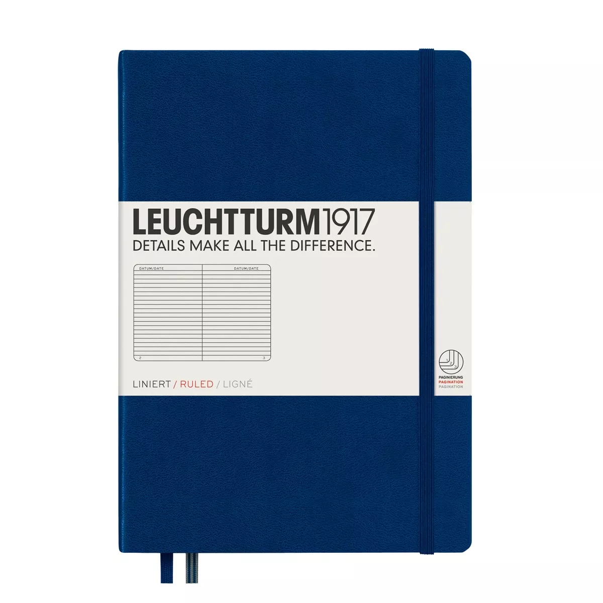 LEUCHTTURM1917 - Cuaderno De Notas A5 Tapa Dura Rayado Horizontal Azul Marino barato
