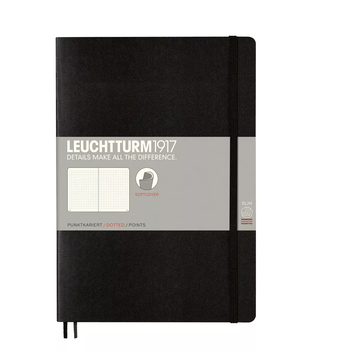 LEUCHTTURM1917 - Cuaderno De Notas B5 Tapa Blanda Puntos Negro barato