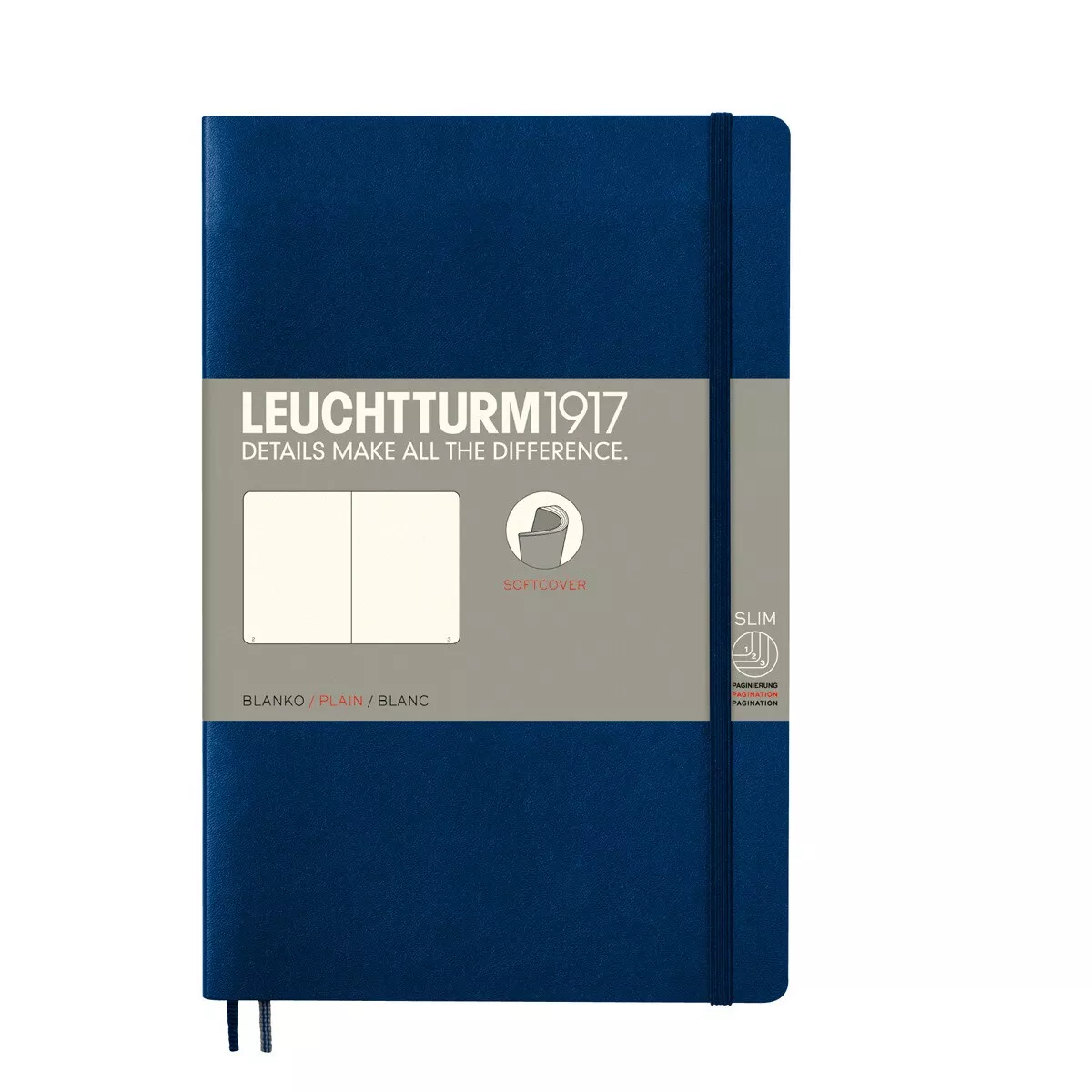 LEUCHTTURM1917 - Cuaderno De Notas B6 Tapa Blanda Liso Azul Marino barato