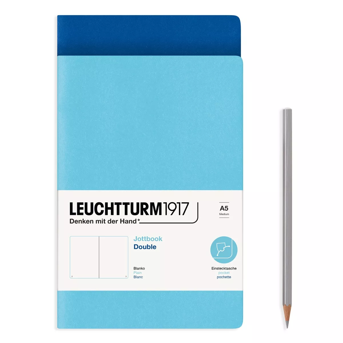 LEUCHTTURM1917 - Jottbook 2x A5 Liso Tapa Blanda Ice Blue&Royal Blue barato