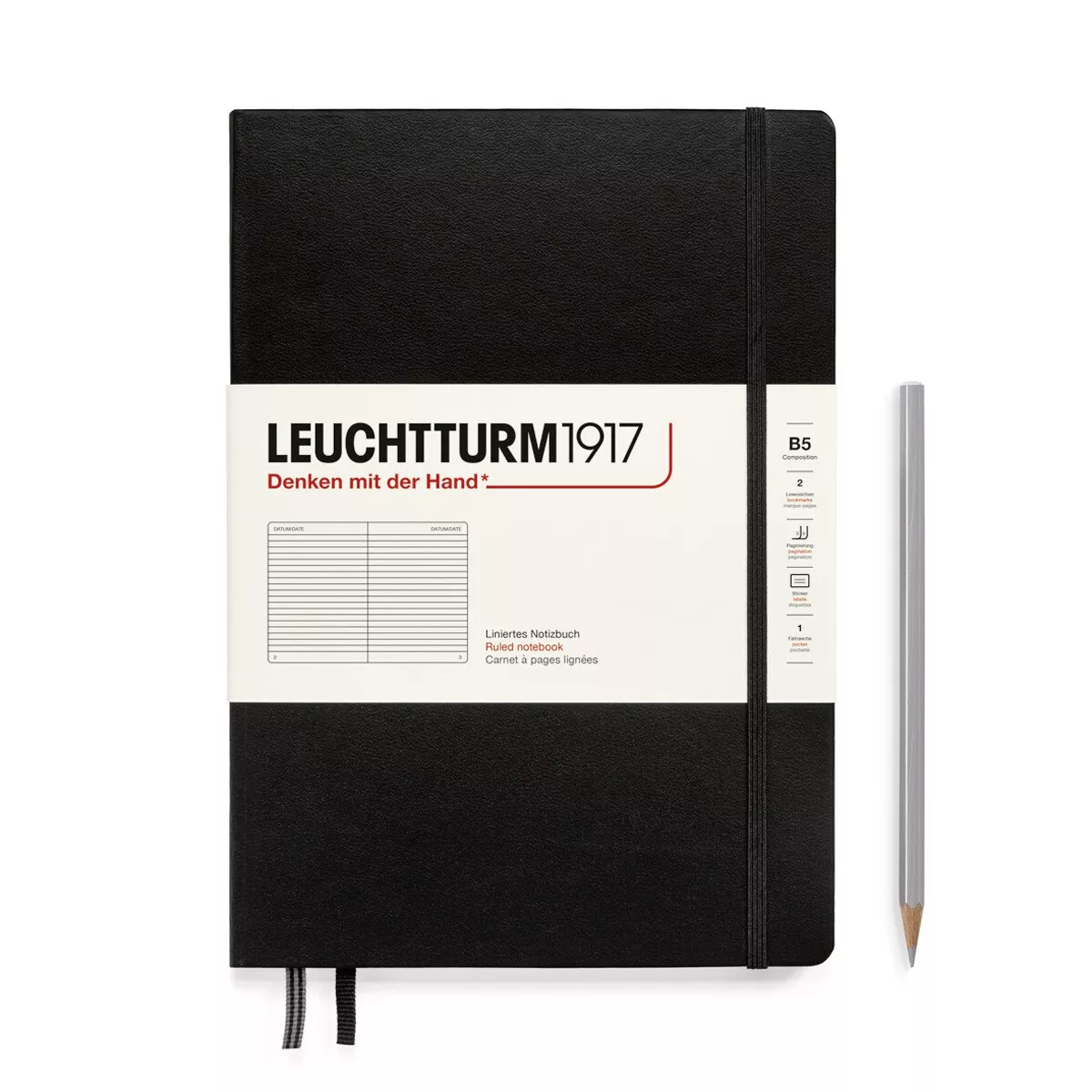 LEUCHTTURM1917 - Libreta Notebook Composition Líneas Tapa Dura Negro barato
