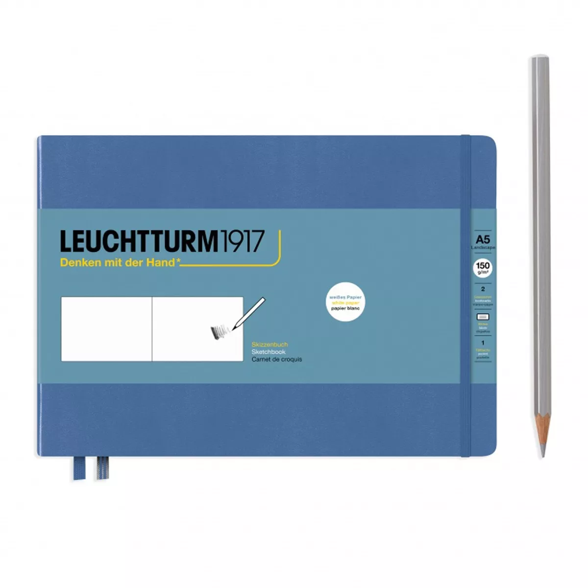 Leuchtturm1917 - Sketchbook A5 Landscape Liso Tapa Dura 150G/M2 Azul Denim En Oferta Leuchtturm1917 - Sketchbook A5 Landscape Liso Tapa Dura 150G/M2 Azul Denim Barato