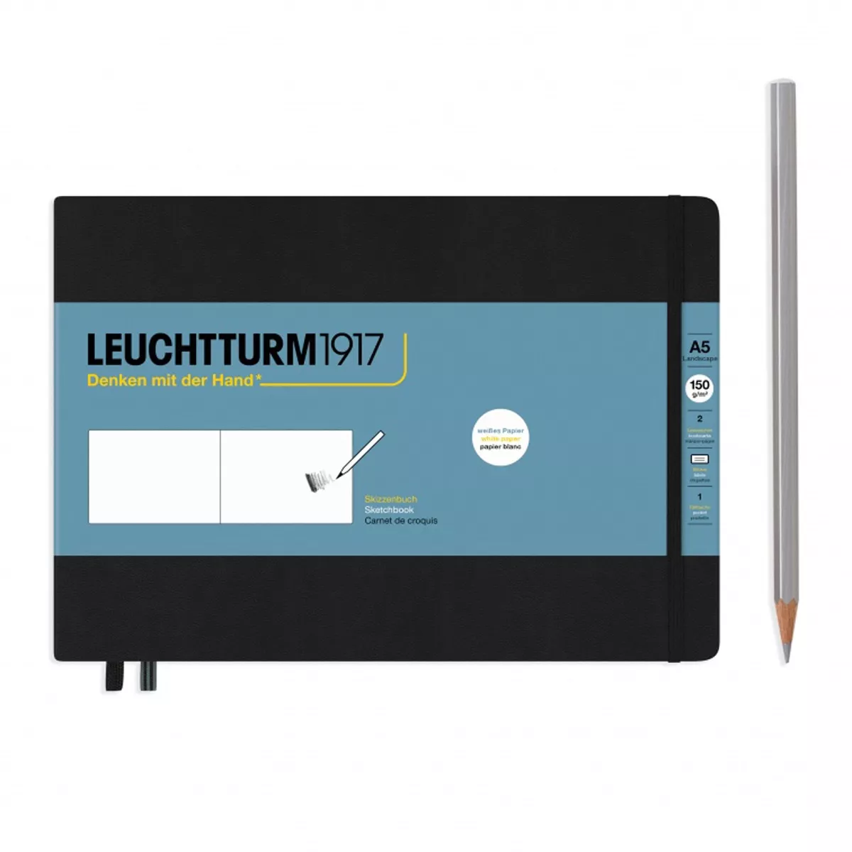 Leuchtturm1917 - Sketchbook A5 Lanscape Liso Tapa Dura 150G/M2 Negro En Oferta Leuchtturm1917 - Sketchbook A5 Lanscape Liso Tapa Dura 150G/M2 Negro Barato
