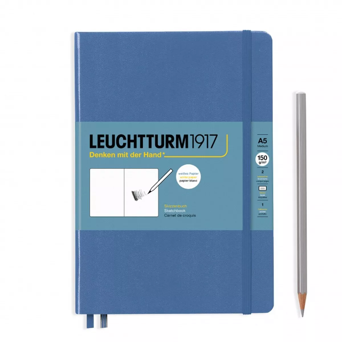 Leuchtturm1917 - Sketchbook A5 Liso Tapa Dura 150G/M2 Azul Denim En Oferta Leuchtturm1917 - Sketchbook A5 Liso Tapa Dura 150G/M2 Azul Denim Barato