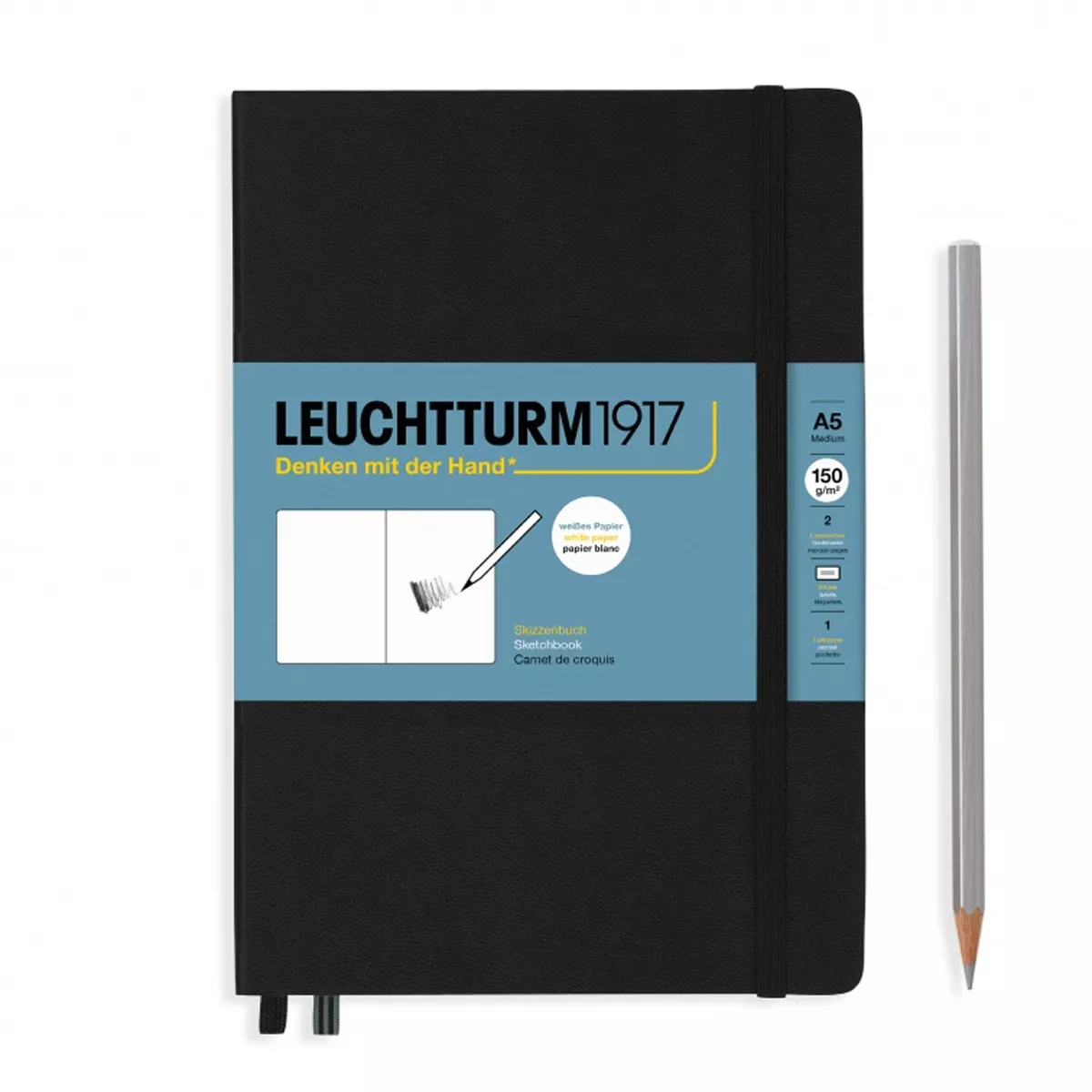 LEUCHTTURM1917 - Sketchbook A5 Liso Tapa Dura 150g/m2 Negro barato