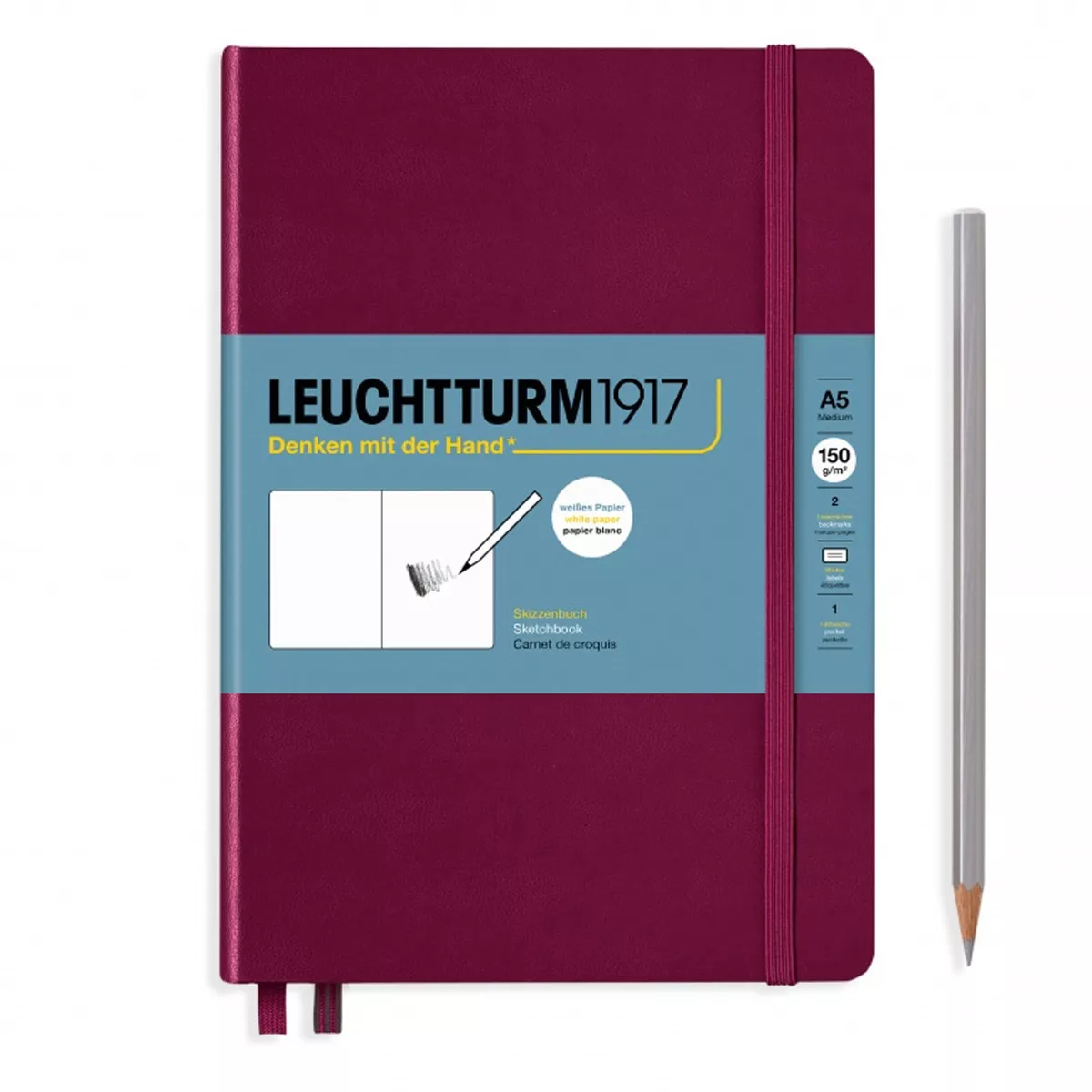 LEUCHTTURM1917 - Sketchbook A5 Liso Tapa Dura 150g/m2 Port Red barato