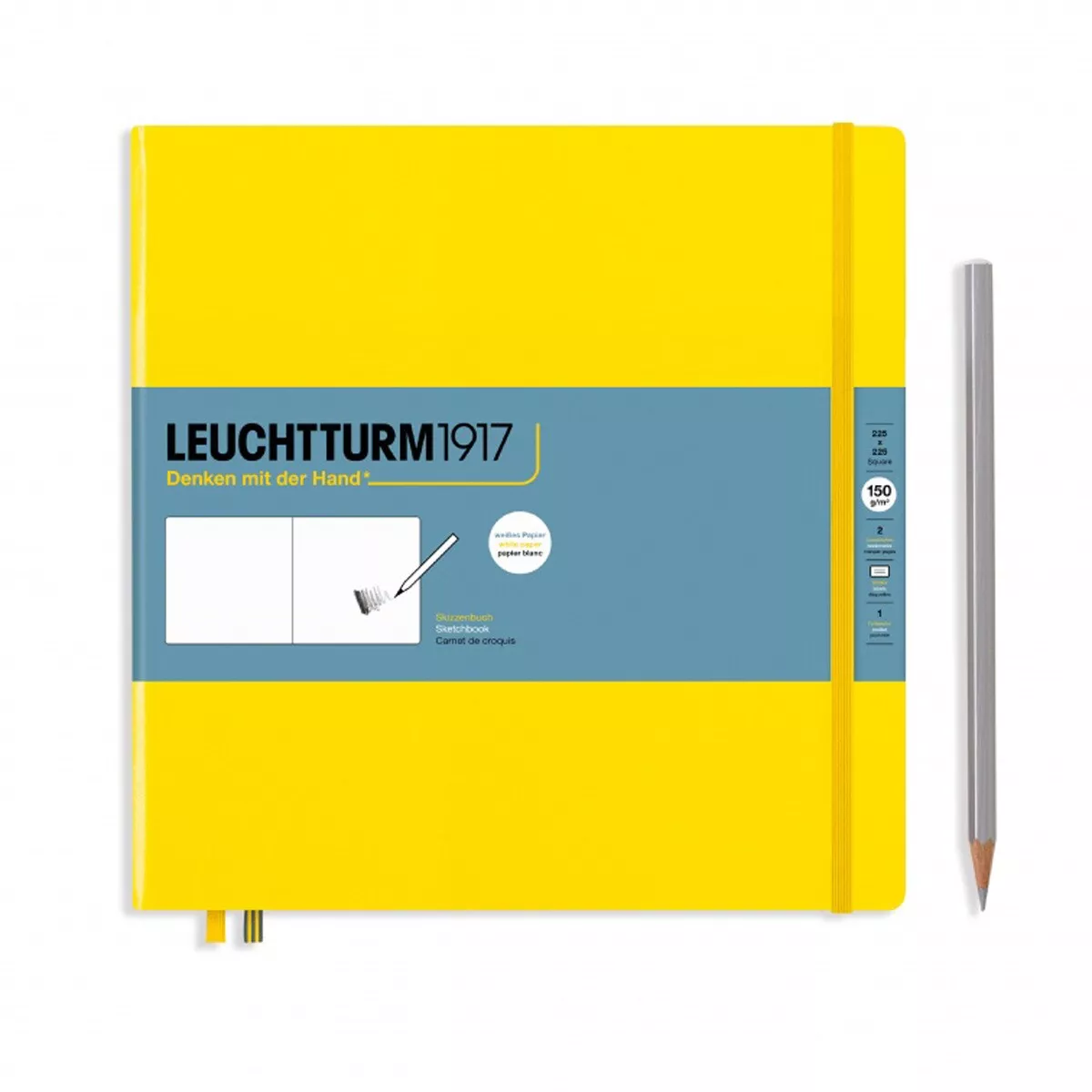 Leuchtturm1917 - Sketchbook Square/Cuadrado Liso Tapa Dura 150G/M2 Limon En Oferta Leuchtturm1917 - Sketchbook Square/Cuadrado Liso Tapa Dura 150G/M2 Limon Barato