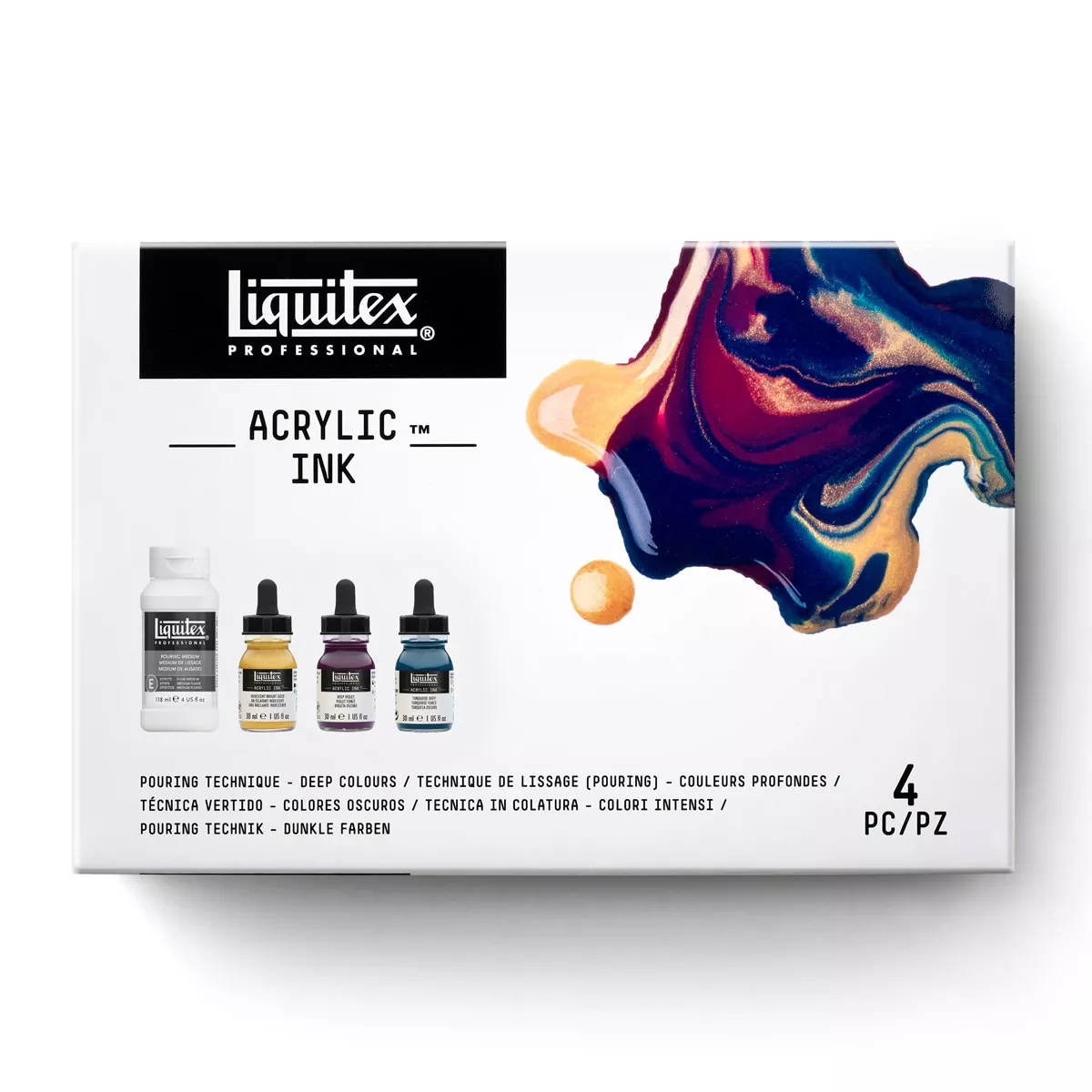 Liquitex - Set De Técnica Vertido Con 3 Tintas Acrílicas De 30 Ml Y 1 Médium De Alisado De 118 Ml Colores Oscuros En Oferta Liquitex - Set De Técnica Vertido Con 3 Tintas Acrílicas De 30 Ml Y 1 Médium De Alisado De 118 Ml Colores Oscuros Barato
