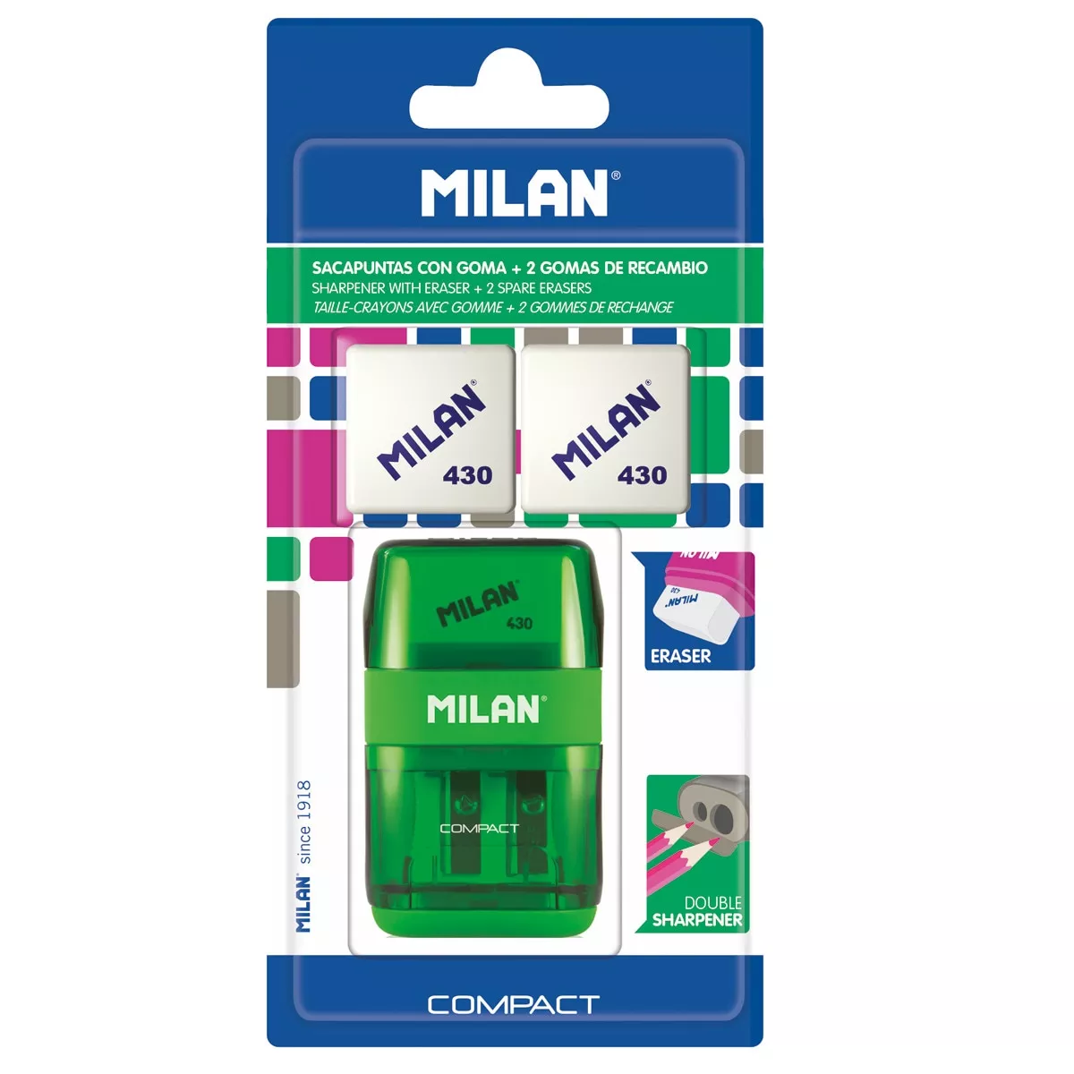 MILAN - Afilaborra + 2 Gomas De Recambio Compact barato
