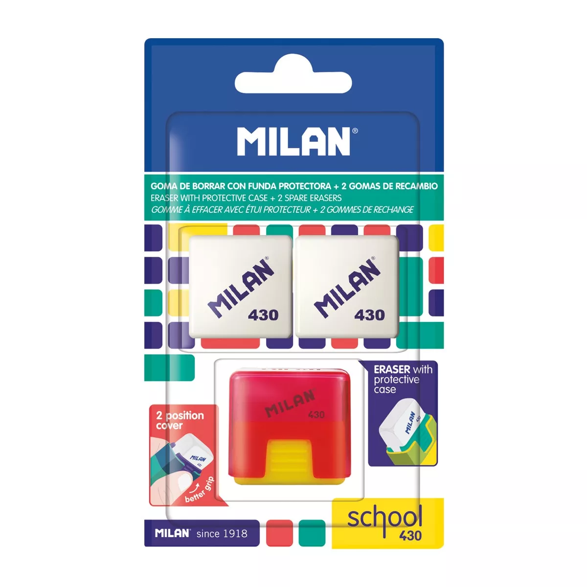 Milan - Blíster Goma De Borrar 430 Con Funda + 2 Recambios En Oferta Milan - Blíster Goma De Borrar 430 Con Funda + 2 Recambios Barato