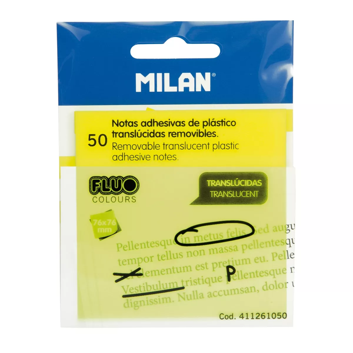 Milan - Bloc De 50 Notas Adhesivas Translúcidas 76 X 76Mm Amarillo Fluo En Oferta Milan - Bloc De 50 Notas Adhesivas Translúcidas 76 X 76Mm Amarillo Fluo Barato