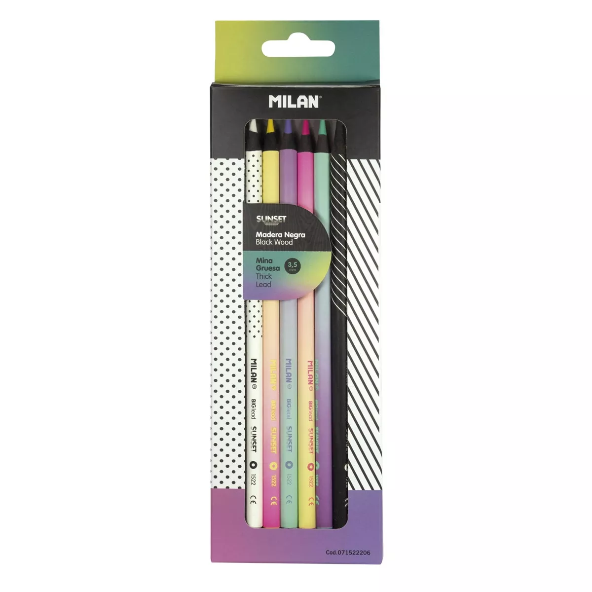 MILAN - Caja 6 Lápices De Colores Mina Gruesa Sunset . Multicolor barato
