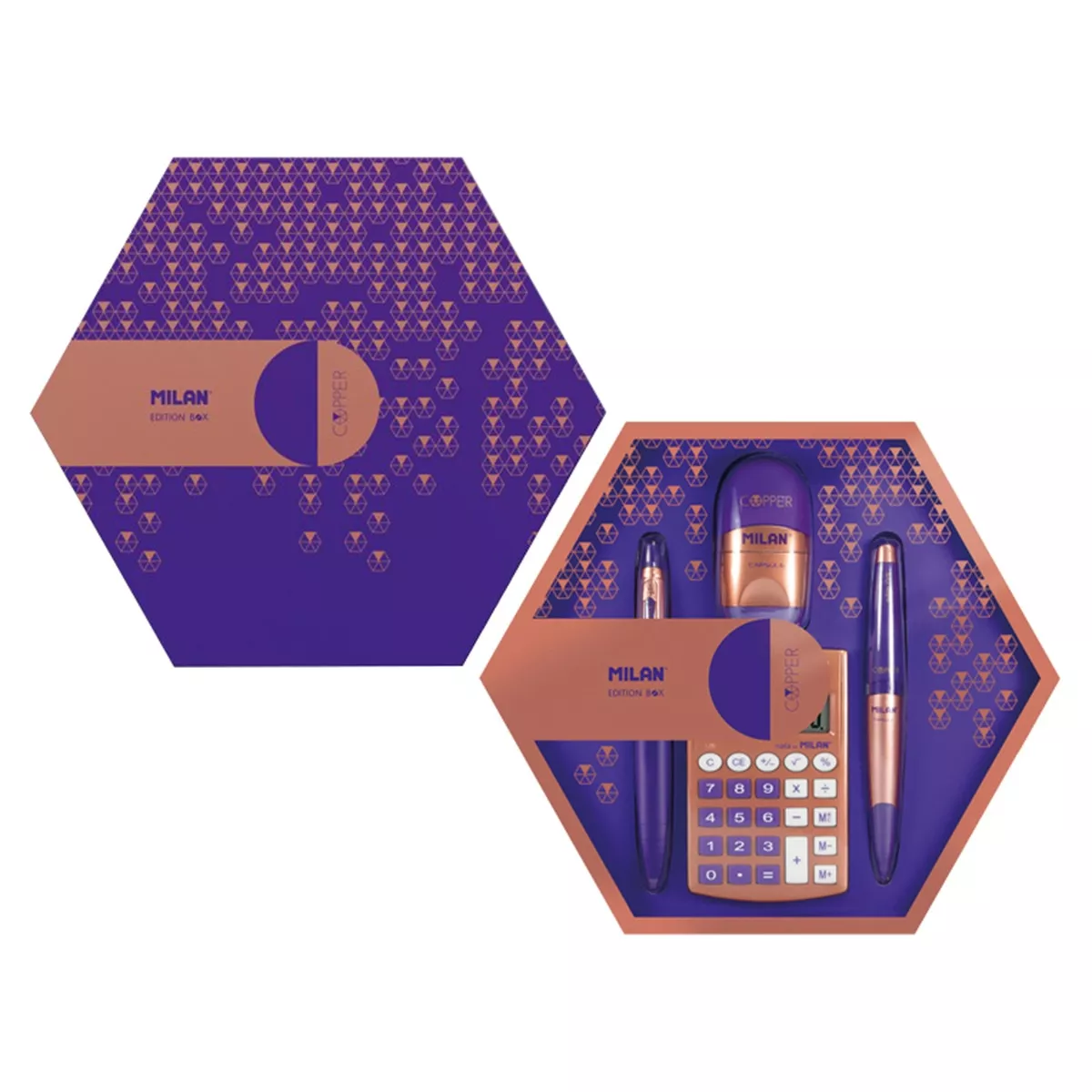 MILAN - Caja Regalo Copper Hexagonal Lila barato