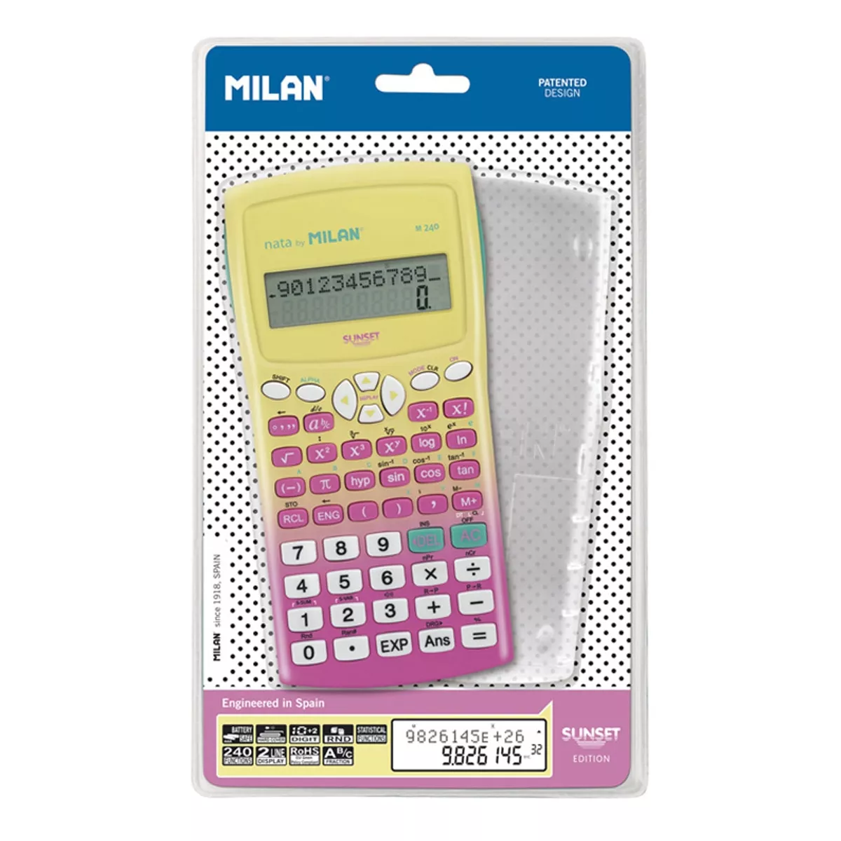 MILAN - Calculadora Científica M240 Serie Sunset Rosa barato
