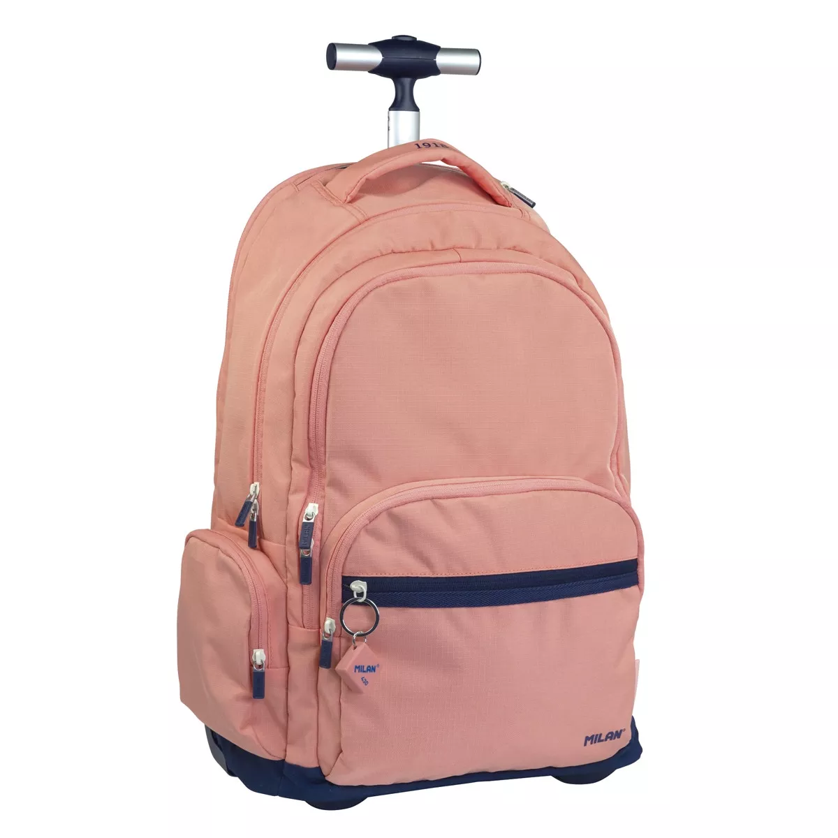 MILAN - Mochila Con Ruedas 6 Cremalleras (25L) Serie 1918 Rosa barato