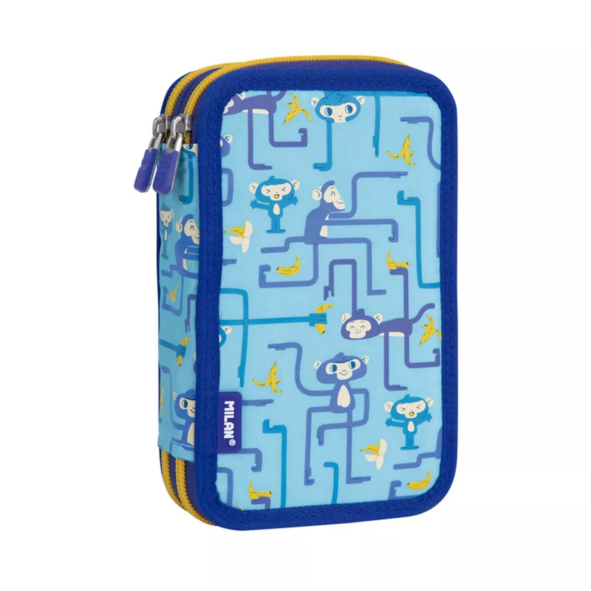 Milan - Plumier 2 Pisos Con Contenido Tangled Monkeys Azul En Oferta Milan - Plumier 2 Pisos Con Contenido Tangled Monkeys Azul Barato