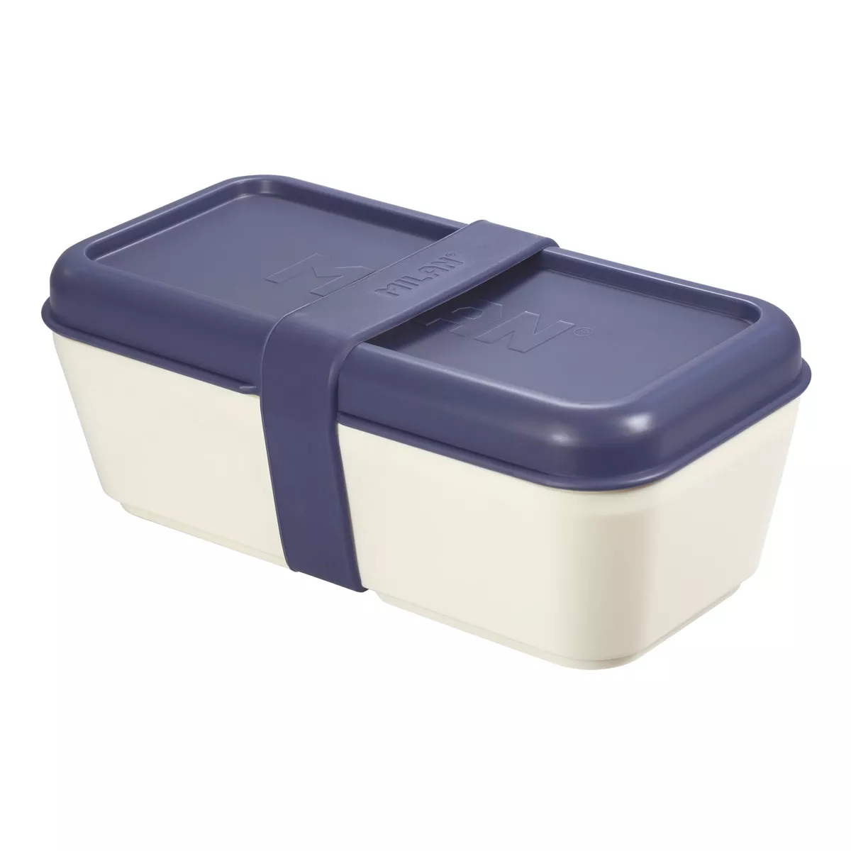 Milan - Recipiente Para Alimentos Rectangular 0,75L Tapa Azul Marino En Oferta Milan - Recipiente Para Alimentos Rectangular 0