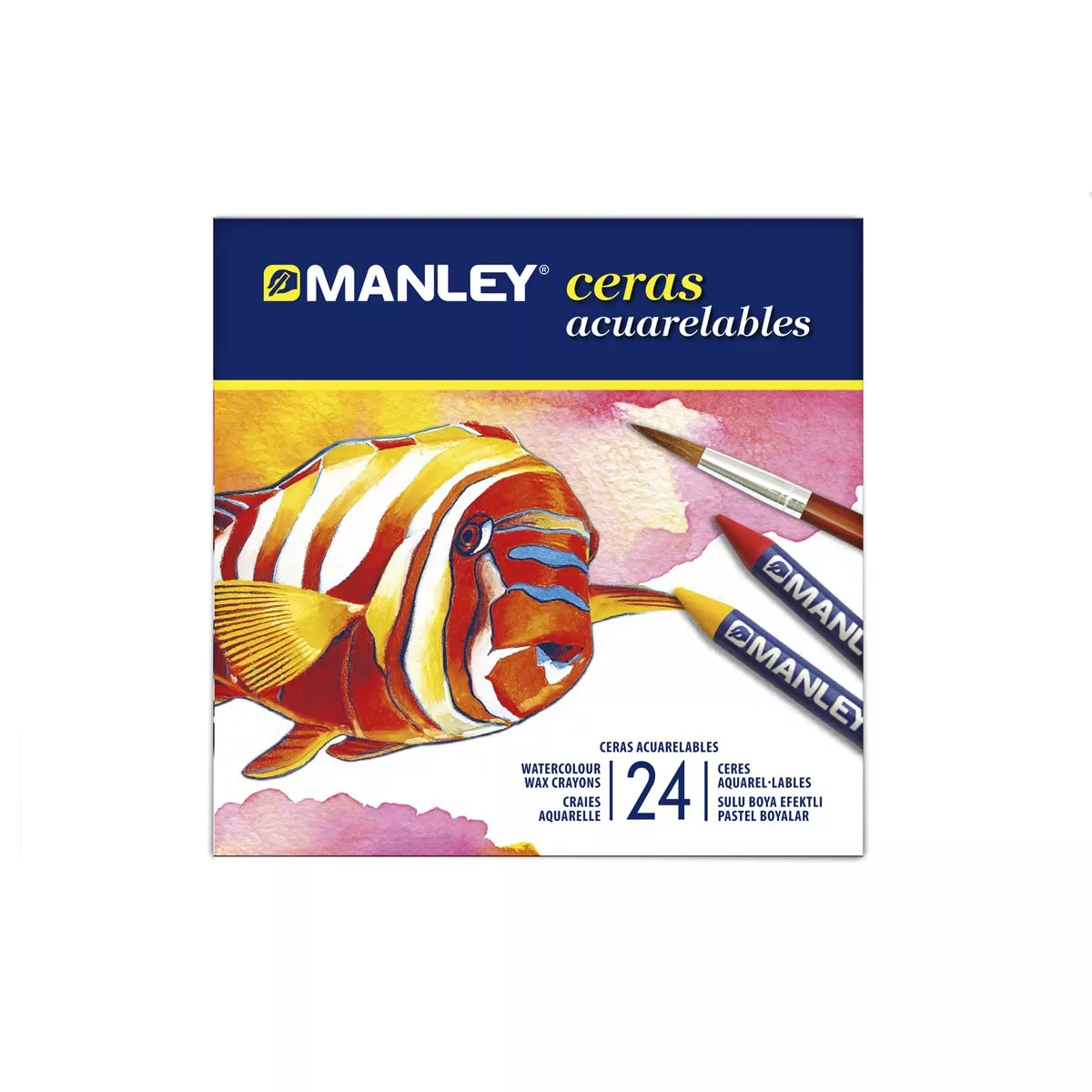 Manley - Estuche De 24 Ceras Acuarelables Multicolor En Oferta Manley - Estuche De 24 Ceras Acuarelables Multicolor Barato