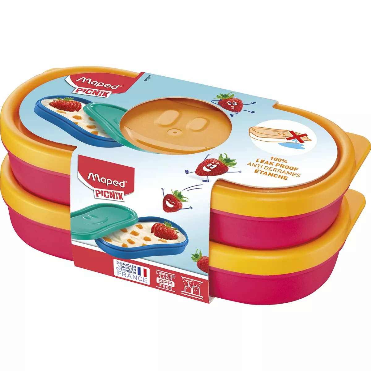Maped - 2 Tupper Snack Box Kids Concept Rosa En Oferta Maped - 2 Tupper Snack Box Kids Concept Rosa Barato
