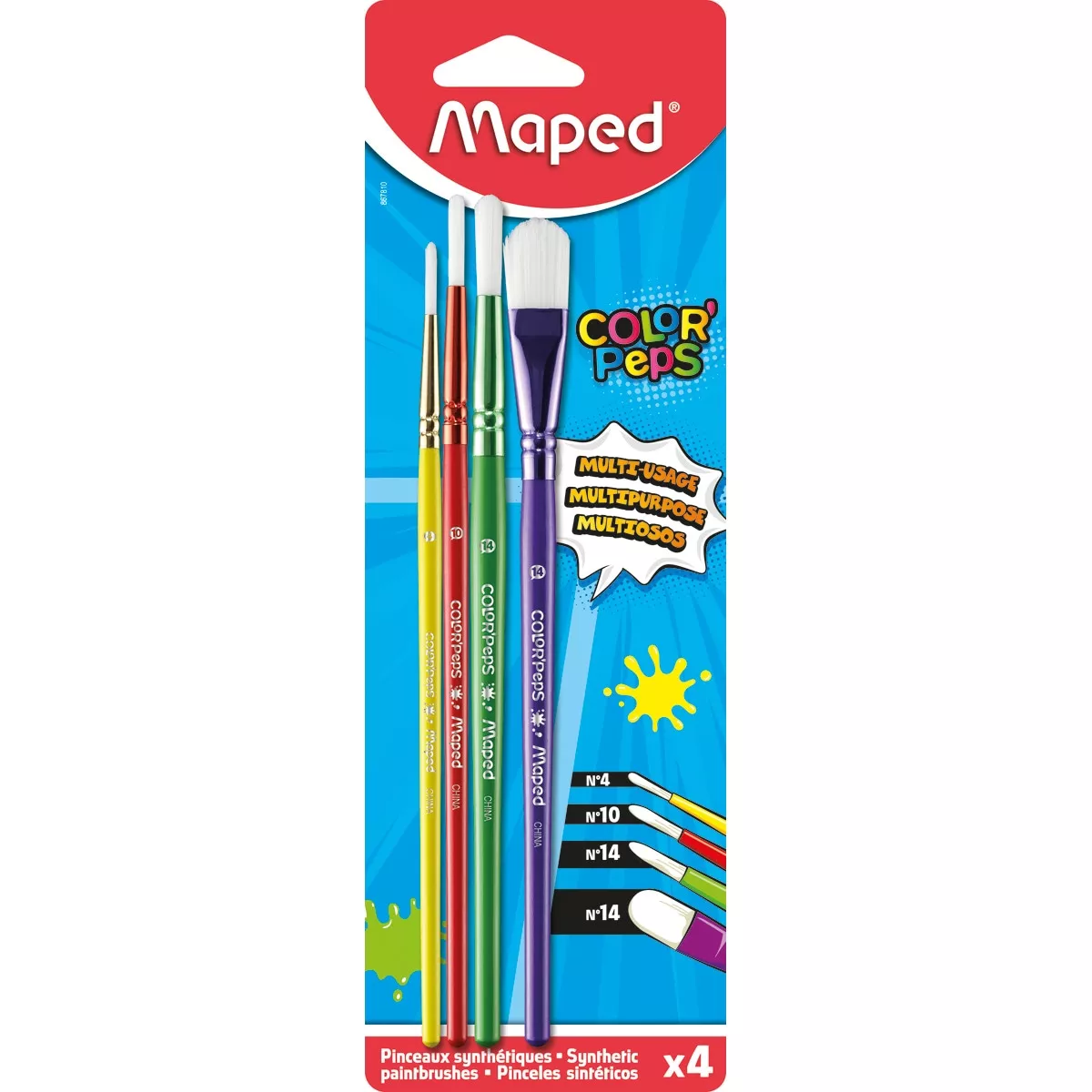Maped - Kit 4 Pinceles Color' Peps En Oferta Maped - Kit 4 Pinceles Color' Peps Barato