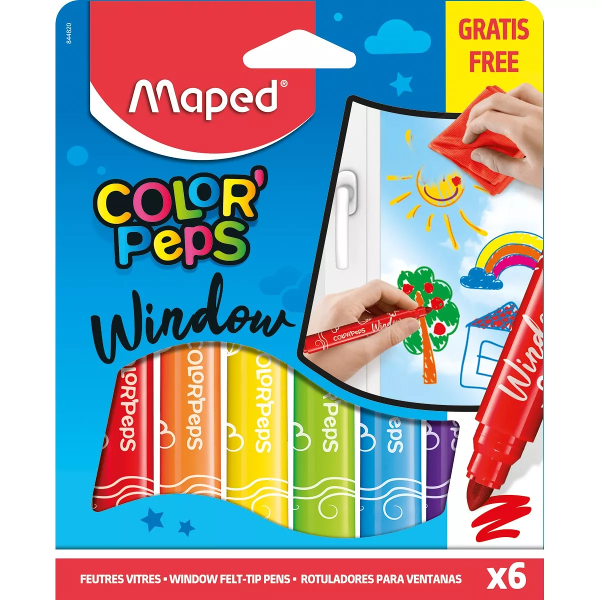 Maped - Pack 6 Rotuladores Color' Peps Para Ventana barato