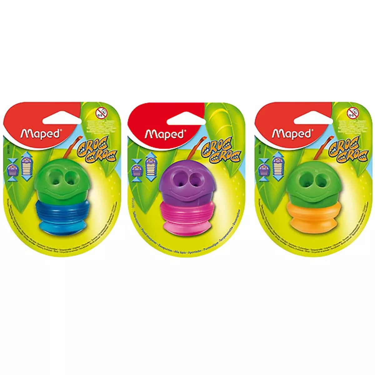 Maped - Sacapuntas Croc Croc Con Una Forma Divertida De Gusano Con Depósito Extraíble Y Un Orificio Colores Surtidos barato