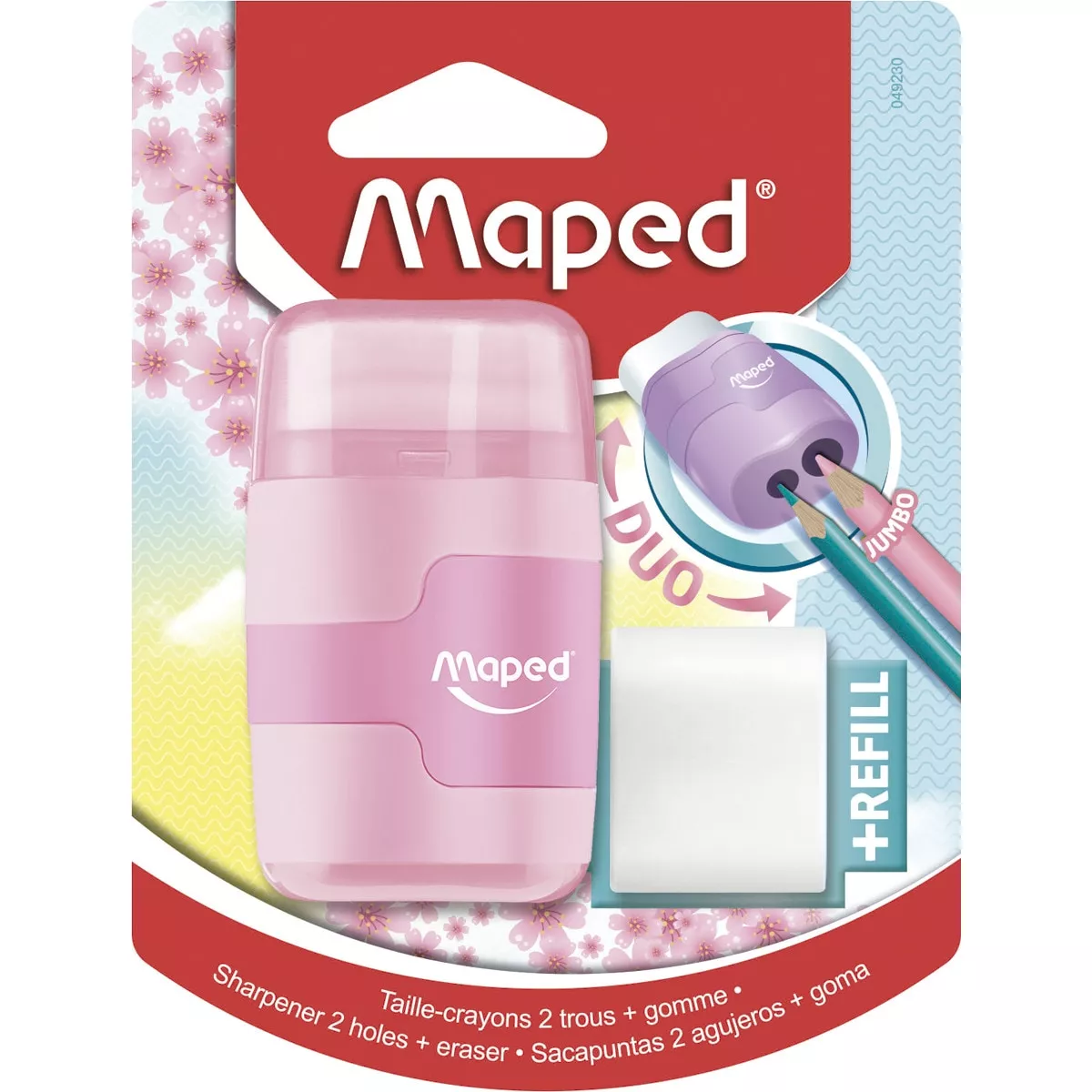 Maped - Sacapuntas Goma Connect 2 Orificios Pastel barato