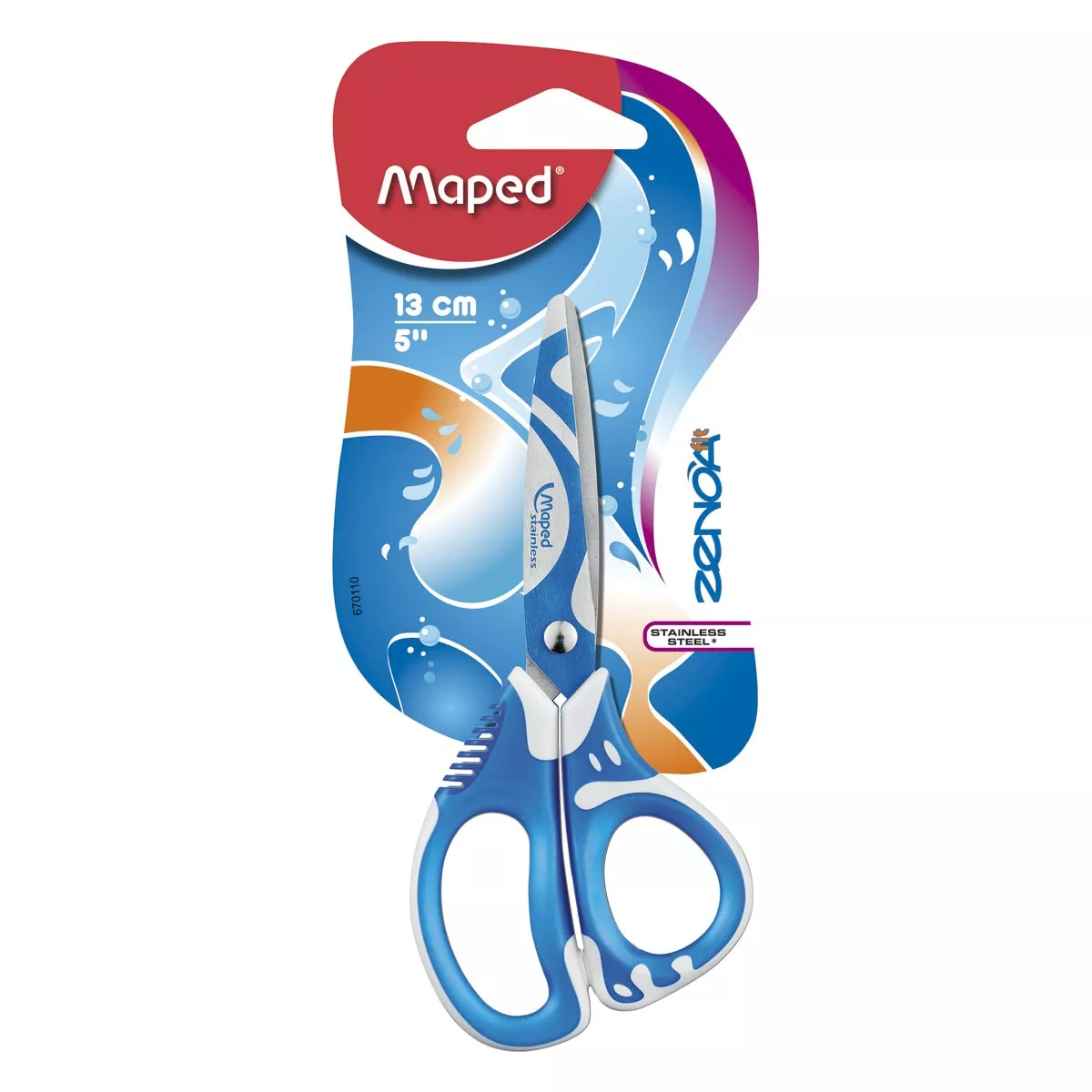 Maped - Tijeras Zenoa Fit De 13 Cm Asimétricas Con Hojas Decoradas Y Anillas Suaves Colores Surtidos En Oferta Maped - Tijeras Zenoa Fit De 13 Cm Asimétricas Con Hojas Decoradas Y Anillas Suaves Colores Surtidos Barato