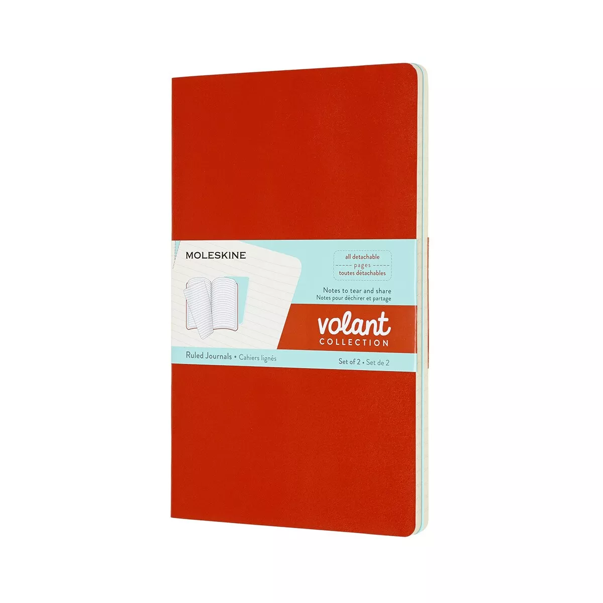 Moleskine - Set De 2 Libretas Volant Large Hojas Rayadas Rojo Y Turquesa En Oferta Moleskine - Set De 2 Libretas Volant Large Hojas Rayadas Rojo Y Turquesa Barato