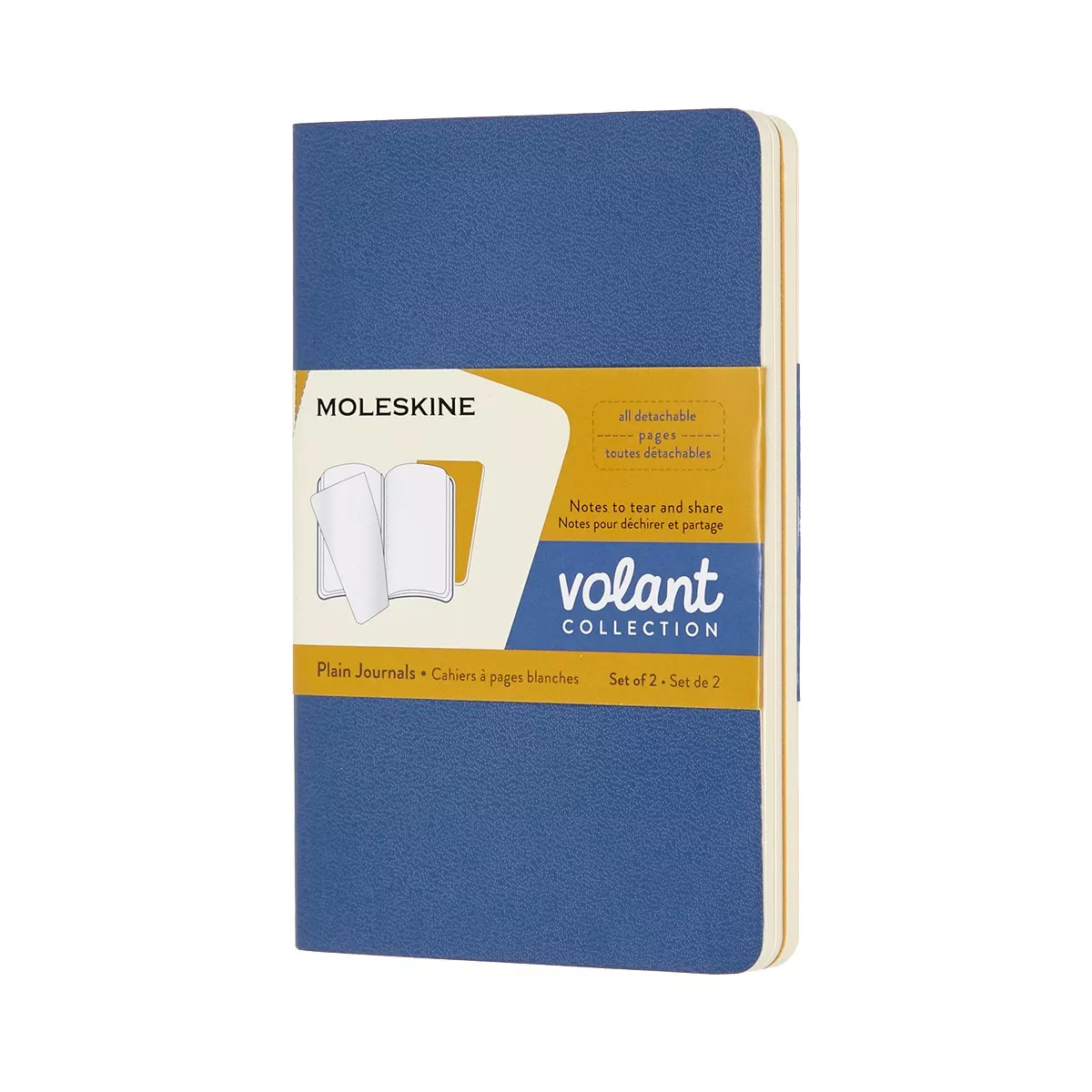 Moleskine - Set De 2 Libretas Volant Pocket Hojas Lisas Azul Y Naranja barato
