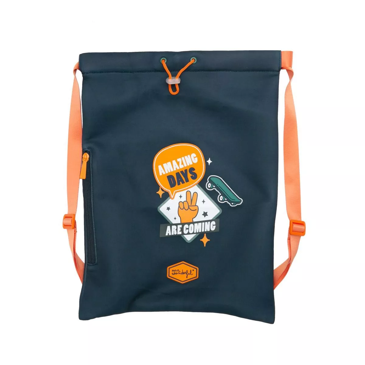 Mr. Wonderful - Mochila Saco Con Diseño Y Mensaje Mr Wonderful: Amazing Days Are Coming En Oferta Mr. Wonderful - Mochila Saco Con Diseño Y Mensaje Mr Wonderful: Amazing Days Are Coming Barato