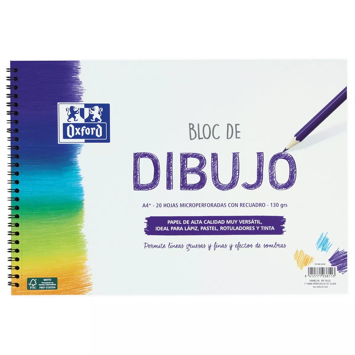 Oxford - Bloc Dibujo A4+ 20 Hojas Recuadro 130G barato